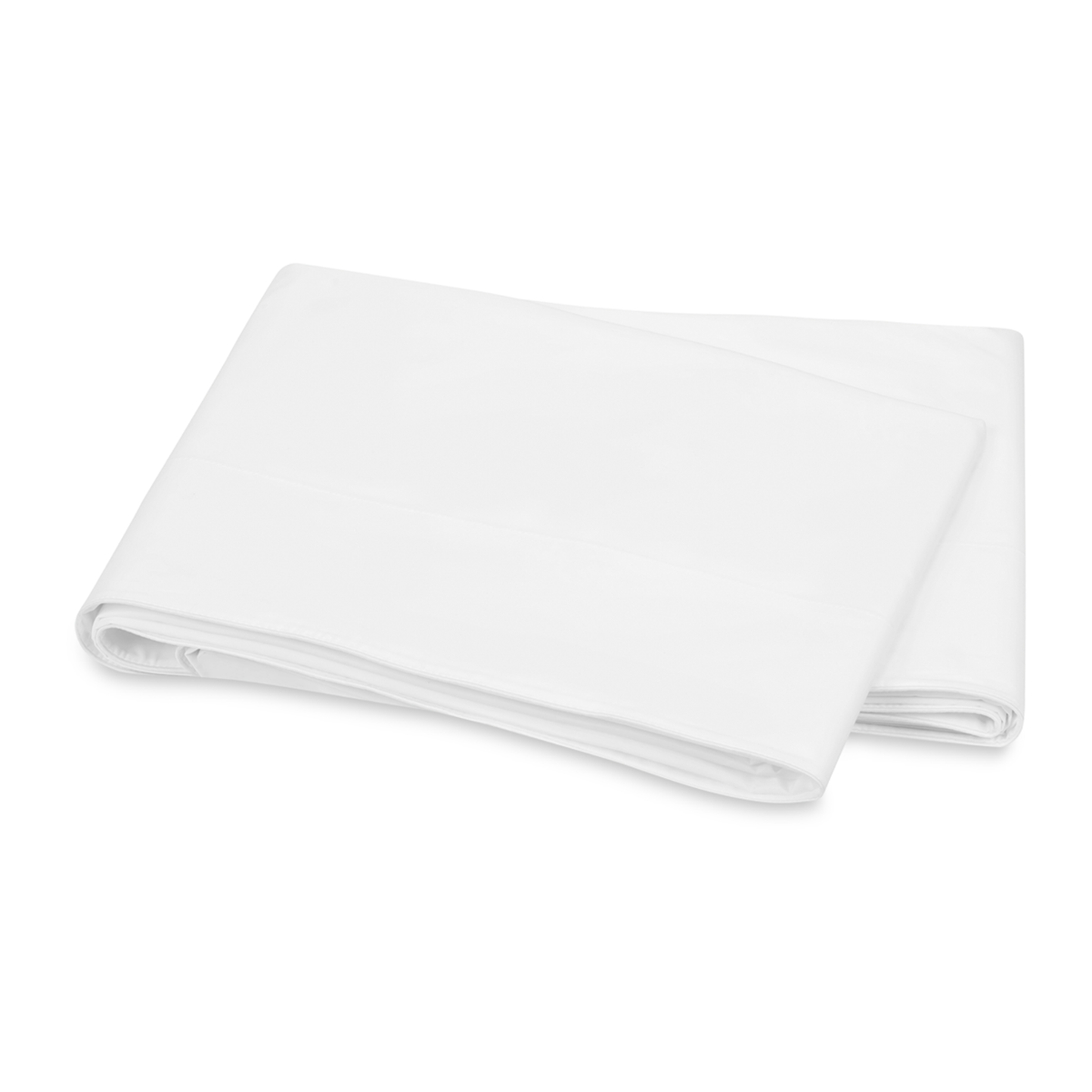 Folded Flat Sheet of Matouk Bryant Bedding in White Color