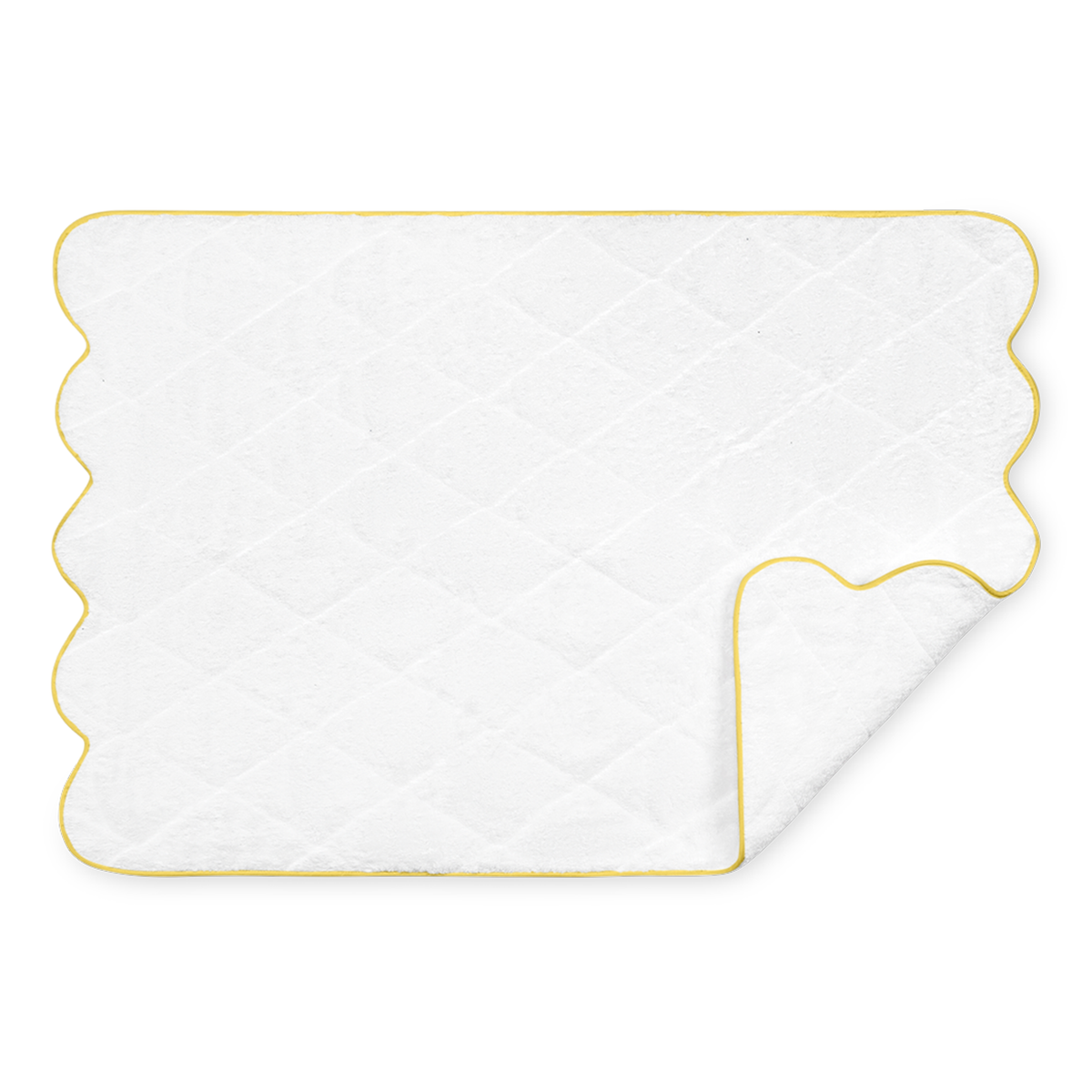 Quilted Tub Mat of Matouk Cairo Scallop in Color Lemon