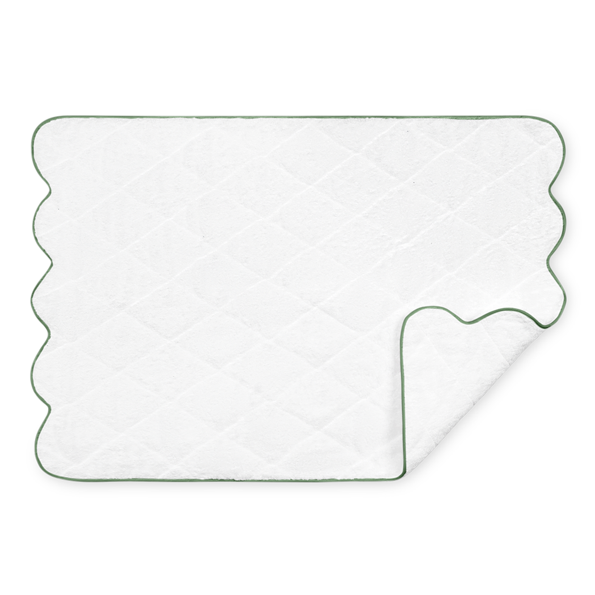 Quilted Tub Mat of Matouk Cairo Scallop in Color Palm