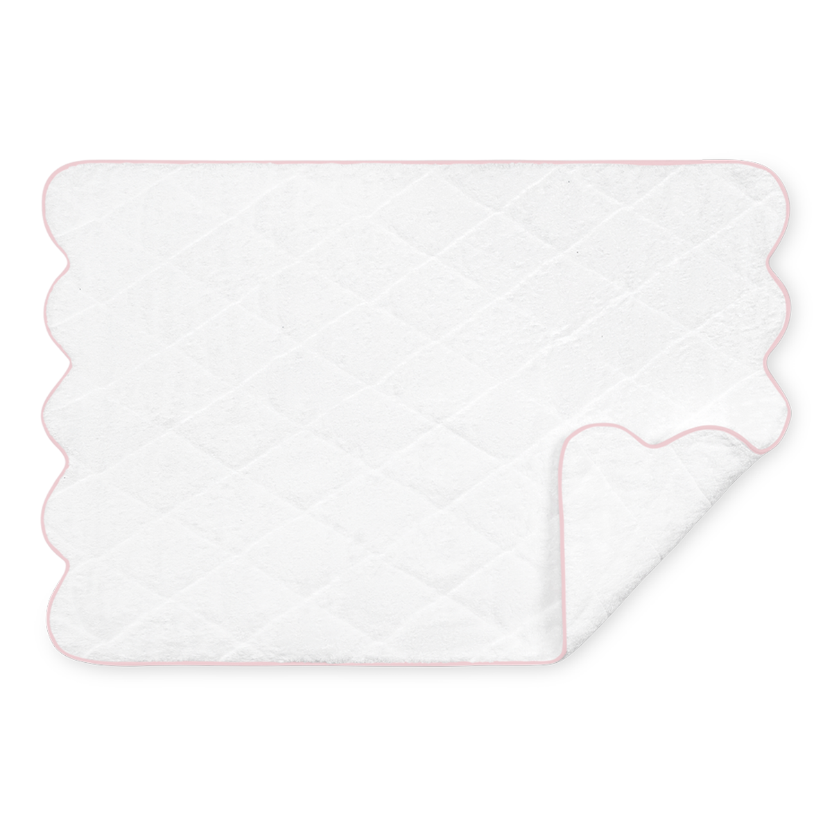 Quilted Tub Mat of Matouk Cairo Scallop in Color Pink