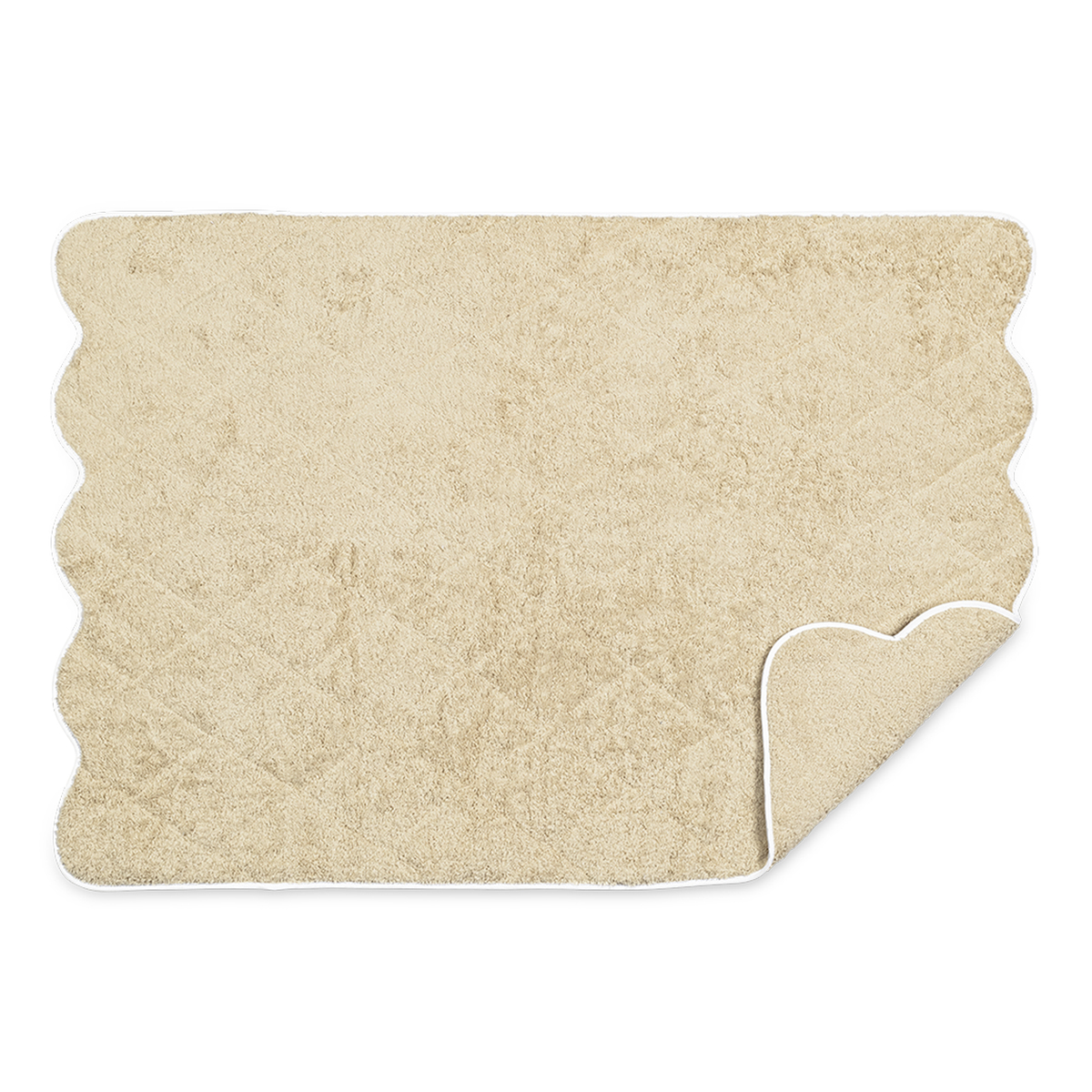 Quilted Tub Mat of Matouk Cairo Scallop in Color Sand/White