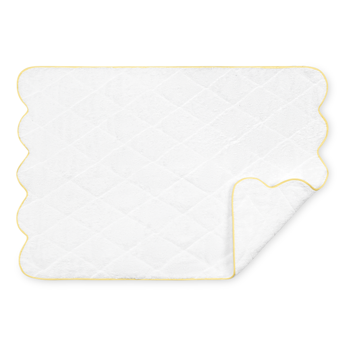Quilted Tub Mat of Matouk Cairo Scallop in Color Yellow