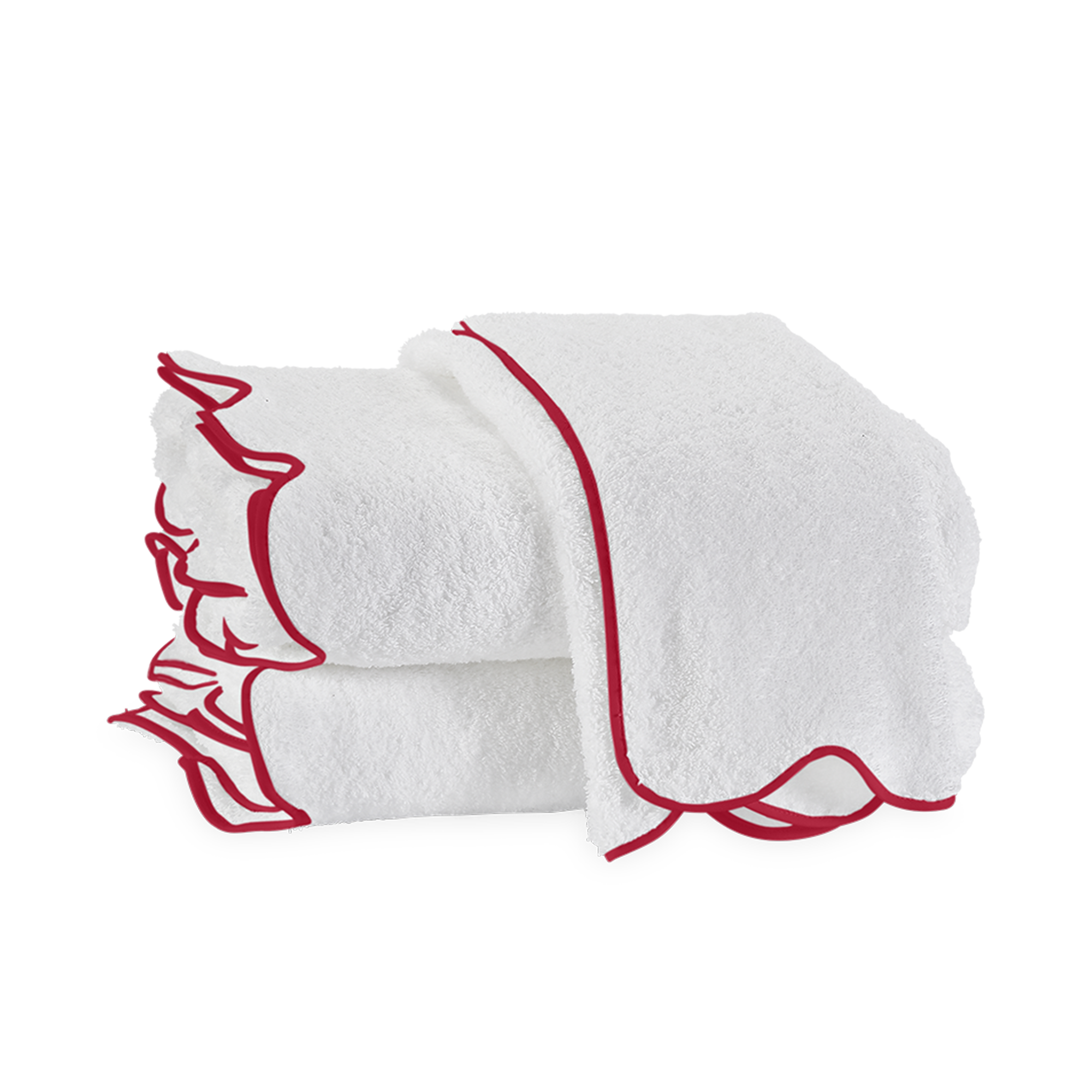 Silo Image of Matouk Cairo Scallop Bath Towels in Color Cherry