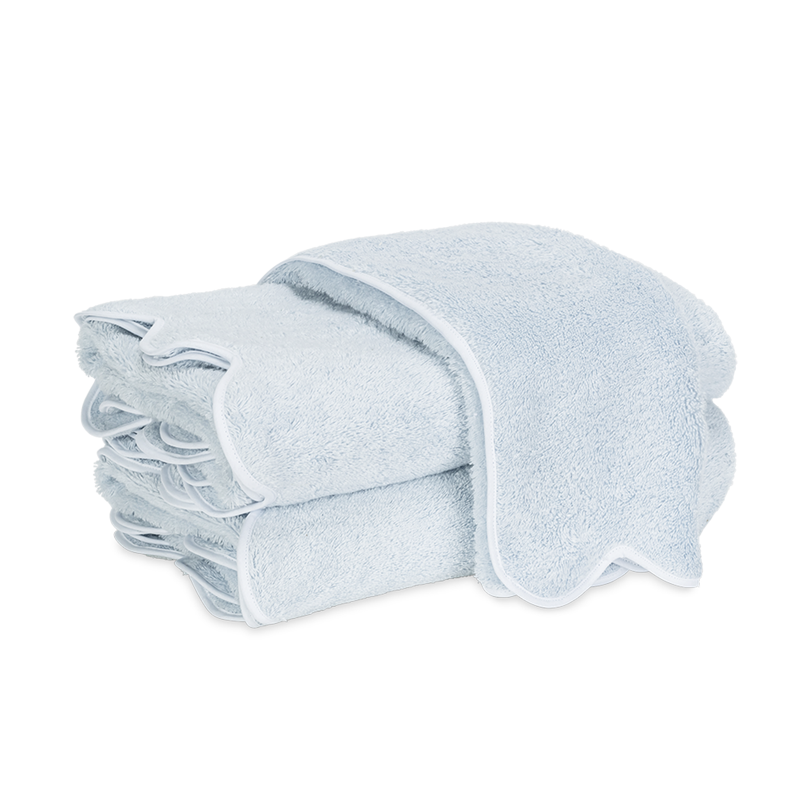 Silo Image of Matouk Cairo Scallop Bath Towels in Color Light Blue/White