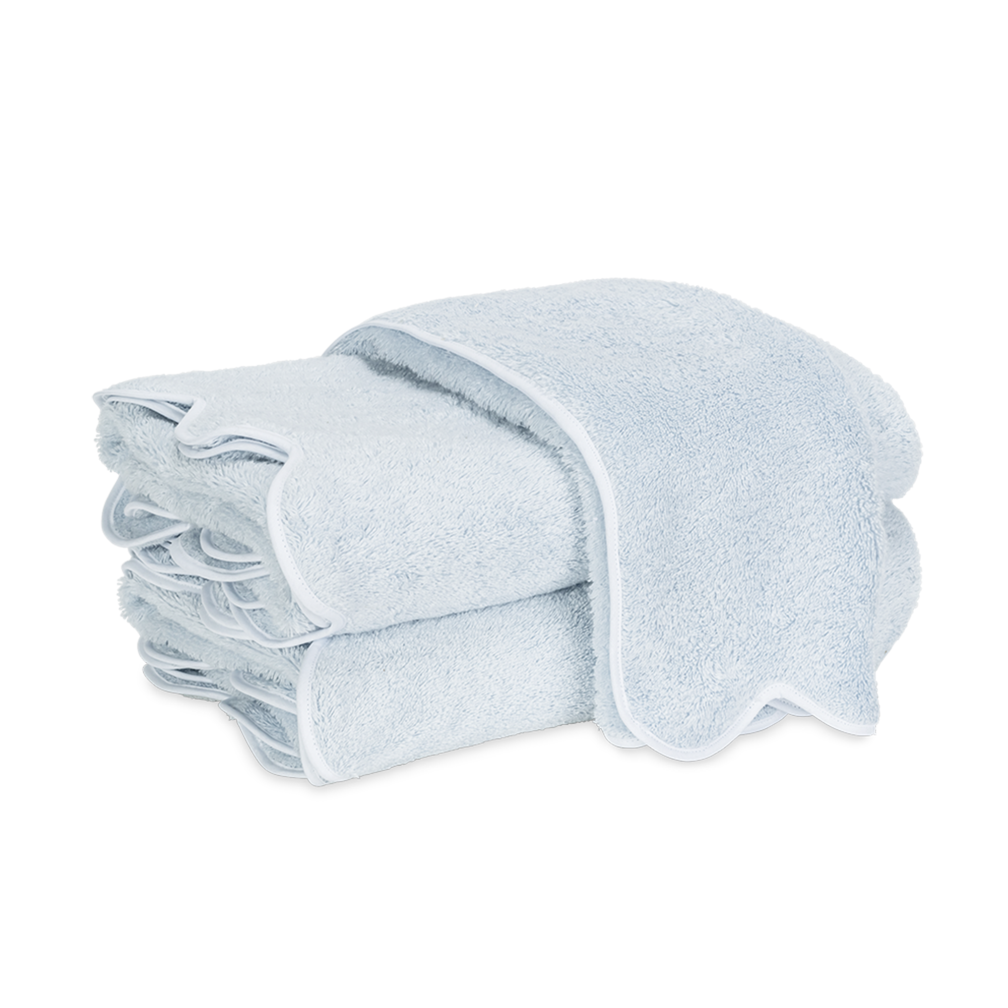 Silo Image of Matouk Cairo Scallop Bath Towels in Color Light Blue/White