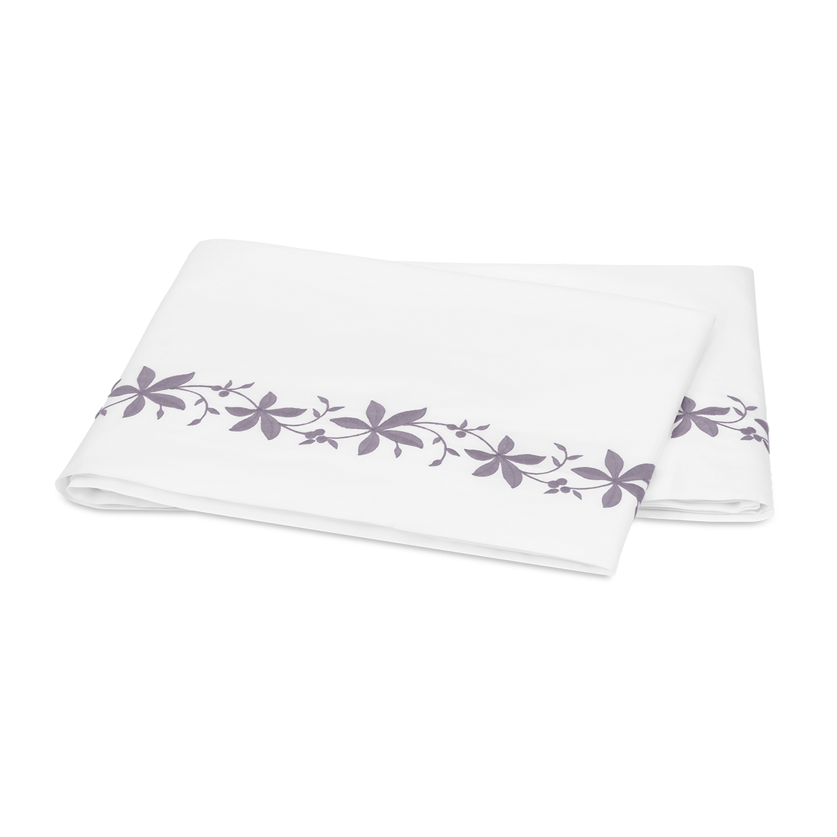 Flat Sheet of Matouk Callista Bedding in Lilac Color