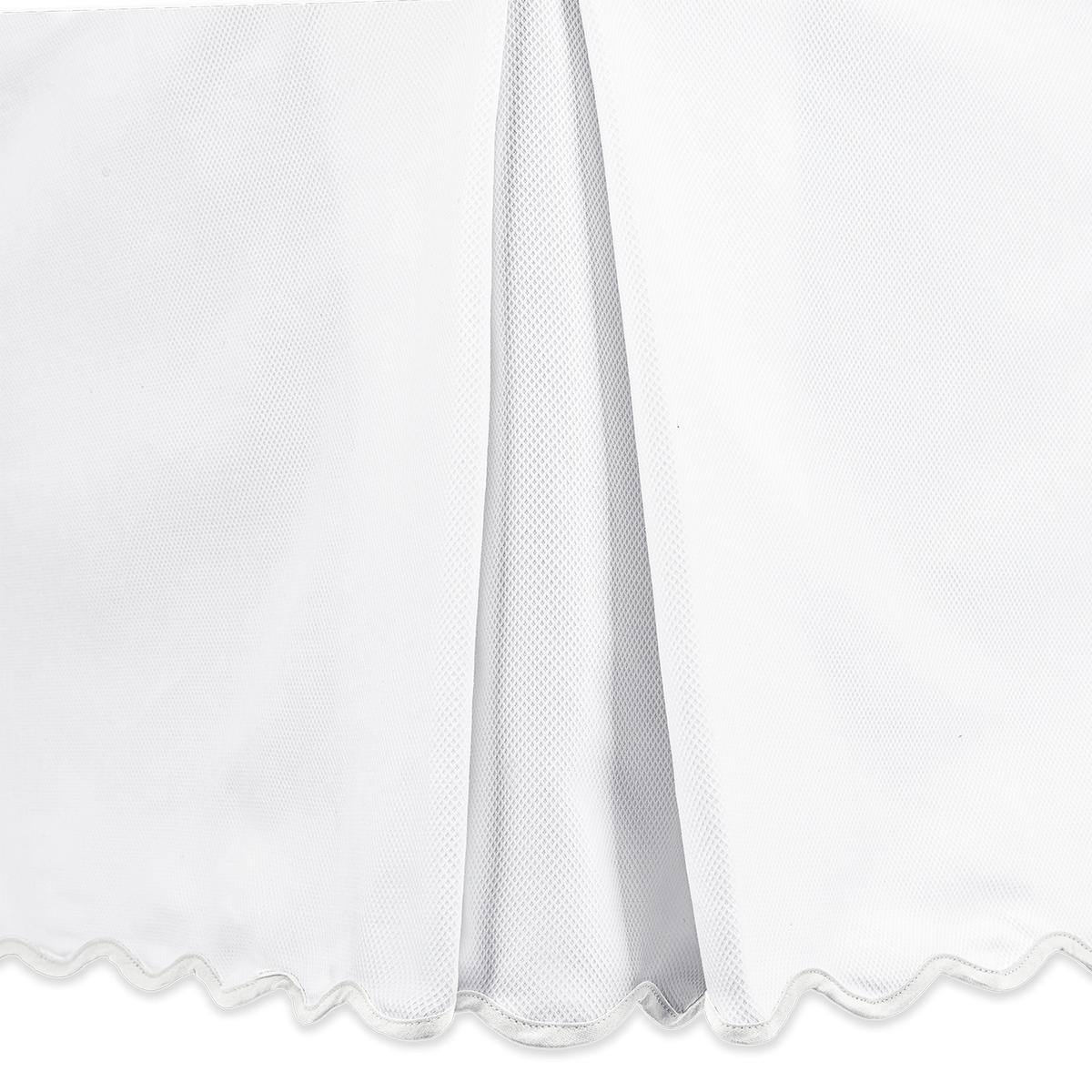 Silo Image of Matouk Camilla Pique Bed Skirt in Color White
