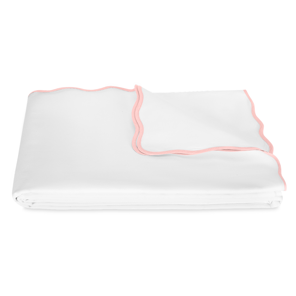 Folded Coverlet of Matouk Camilla Pique Bedding in Color Pink