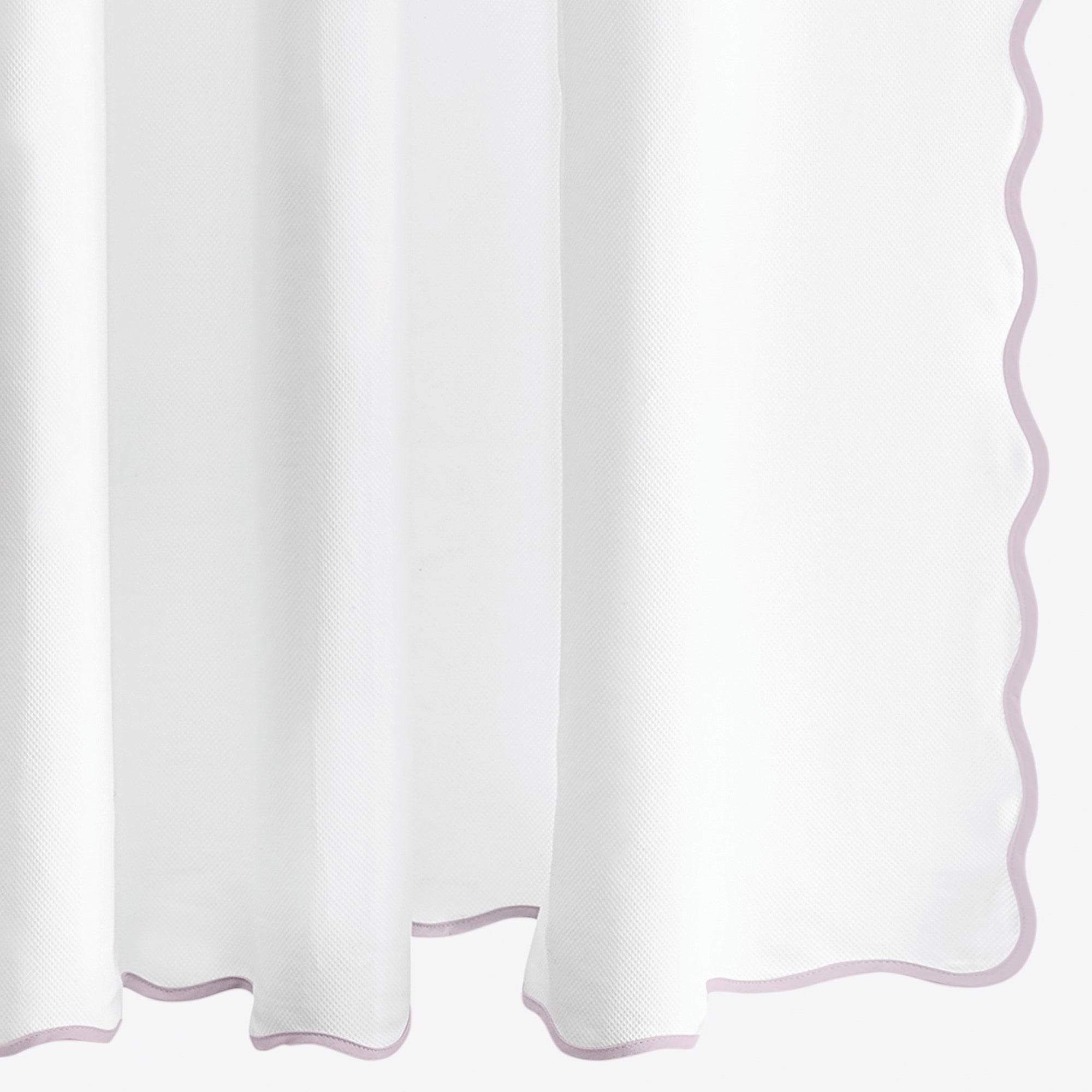 Silo Image of Matouk Camilla Pique Scallop Shower Curtain in Lilac Color