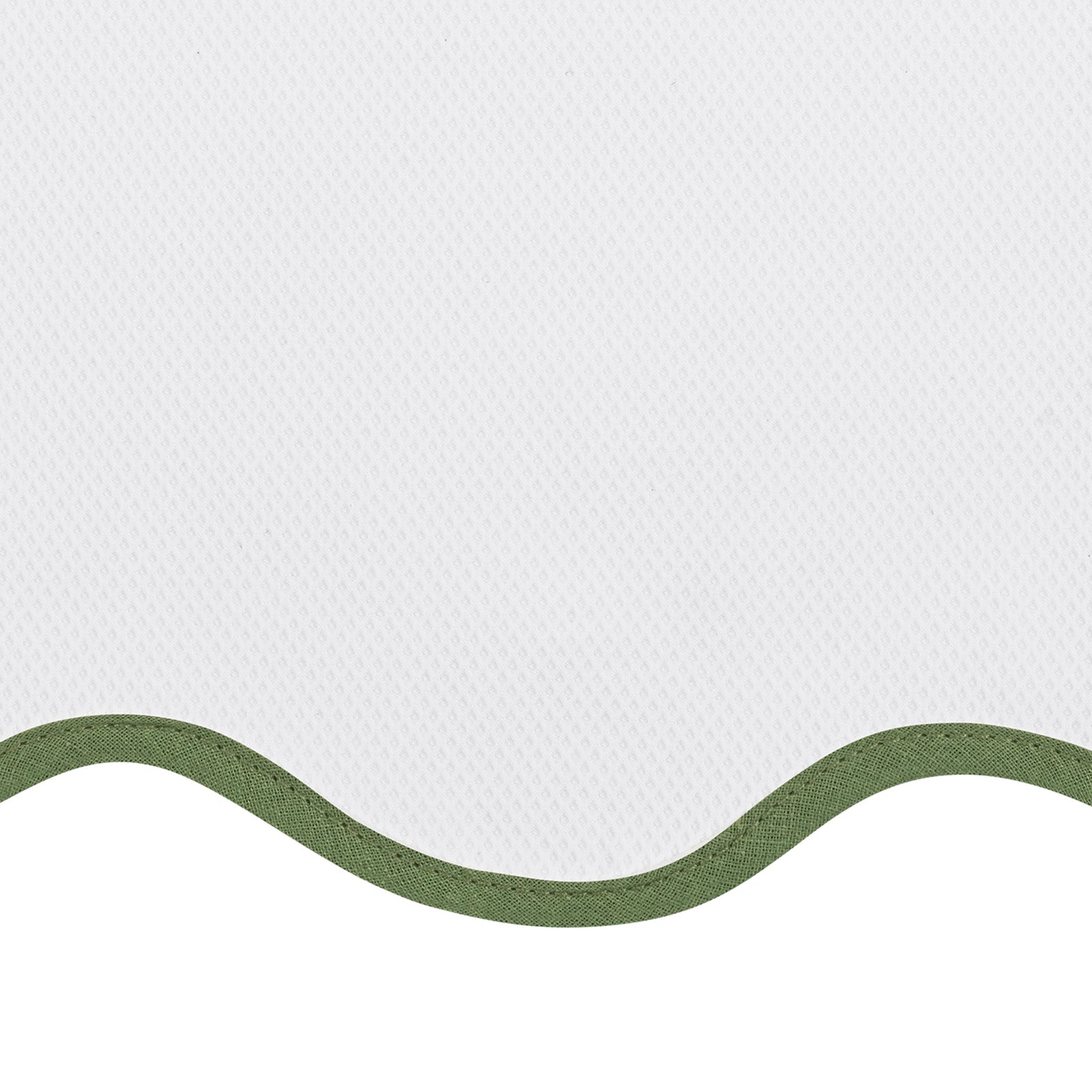 Silo Image of Matouk Camilla Pique Scallop Shower Curtain in Palm Color