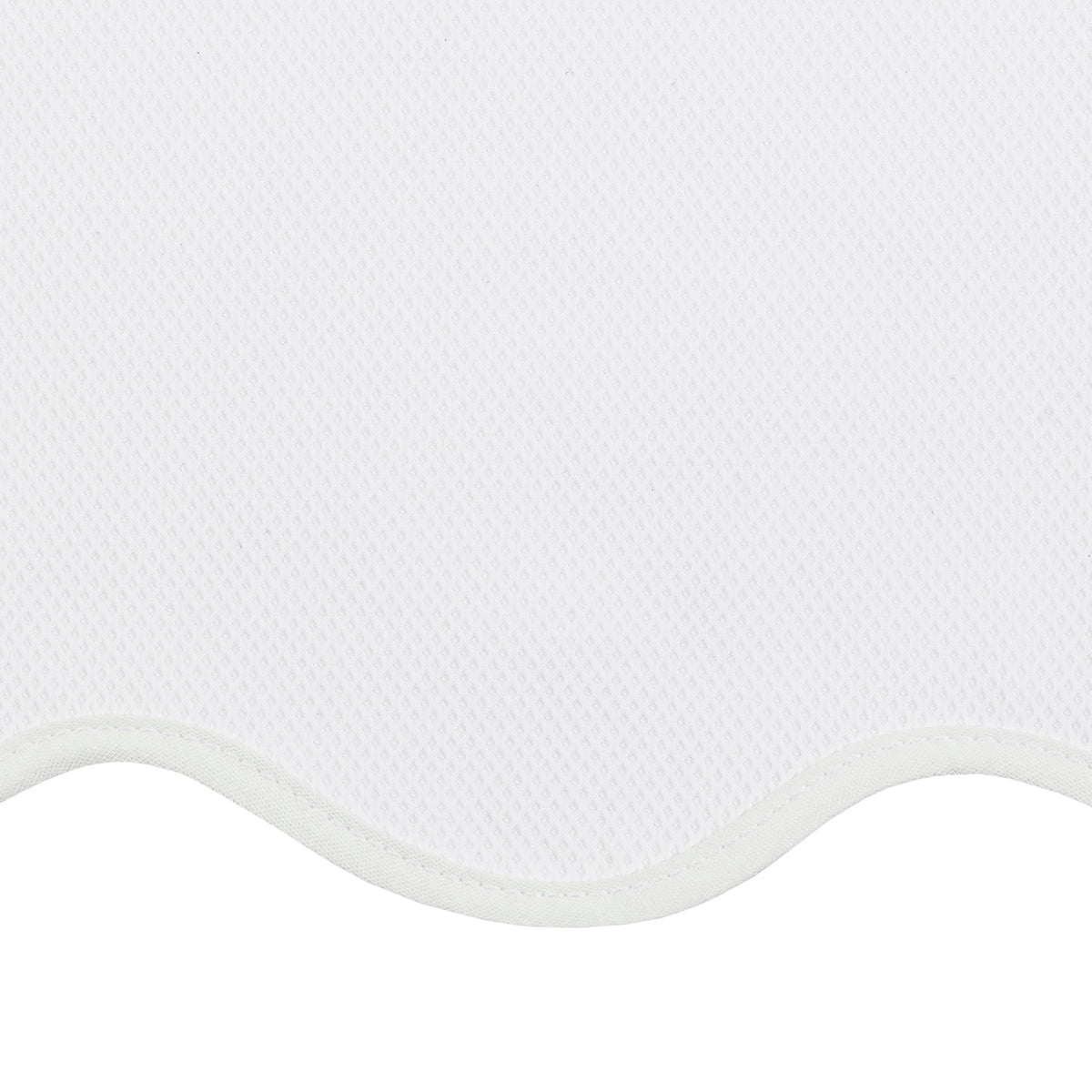 Swatch Sample of Matouk Camilla Pique Scallop Shower Curtain in White Color