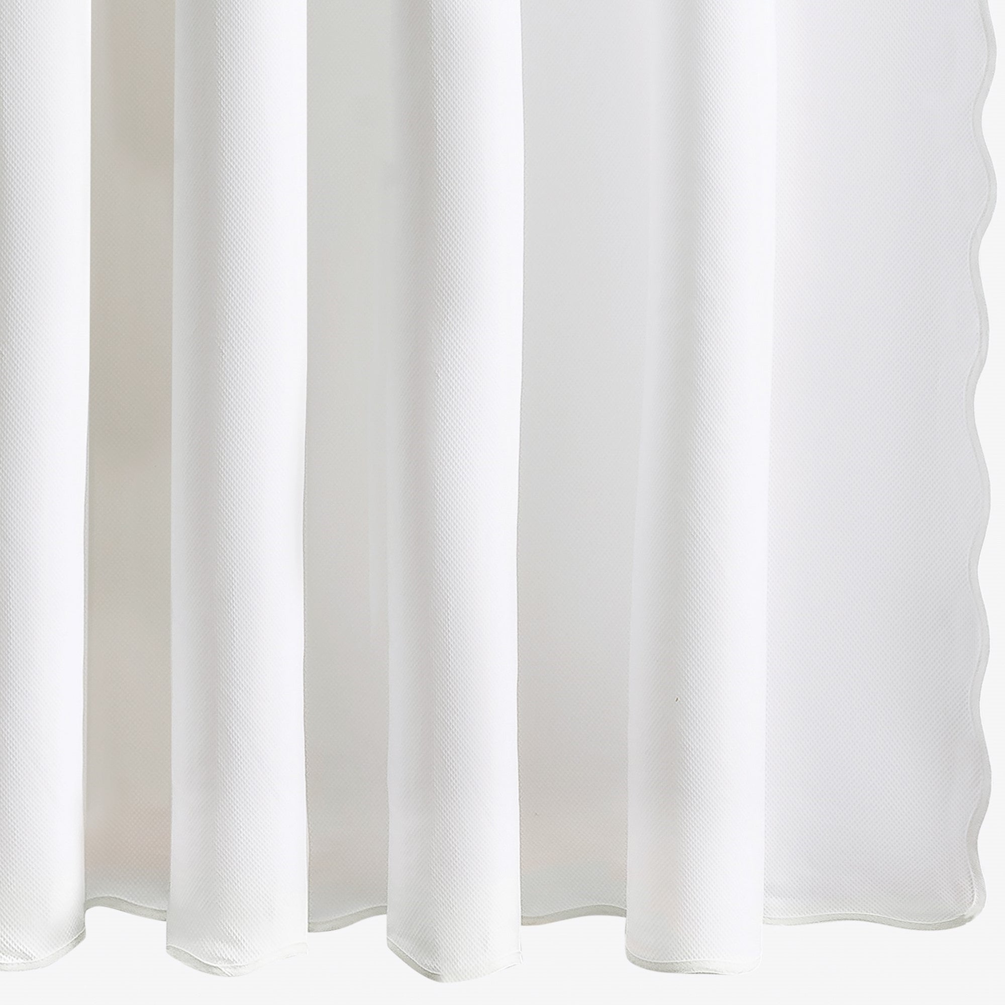 Silo Image of Matouk Camilla Pique Scallop Shower Curtain in White Color