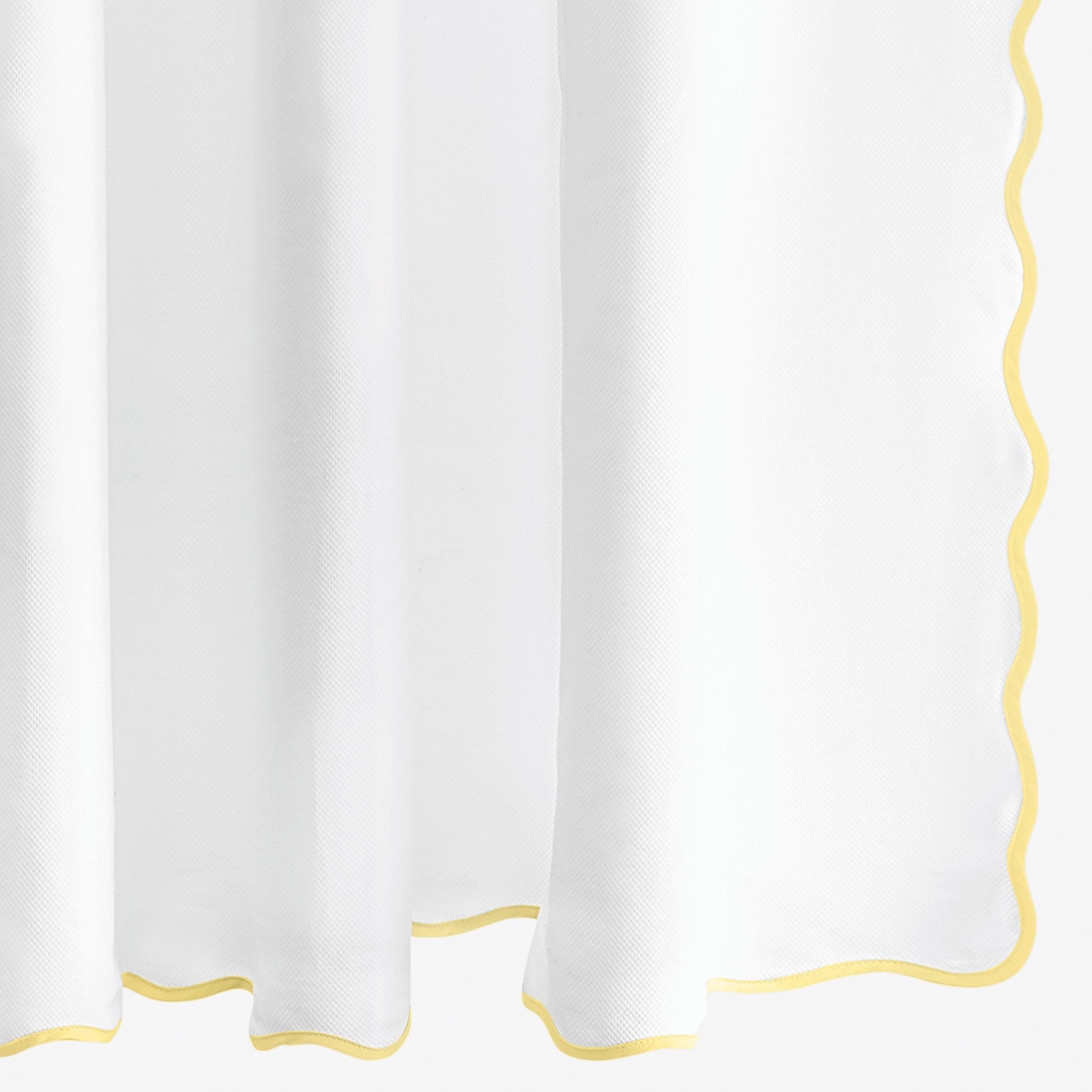 Silo Image of Matouk Camilla Pique Scallop Shower Curtain in Yellow Color