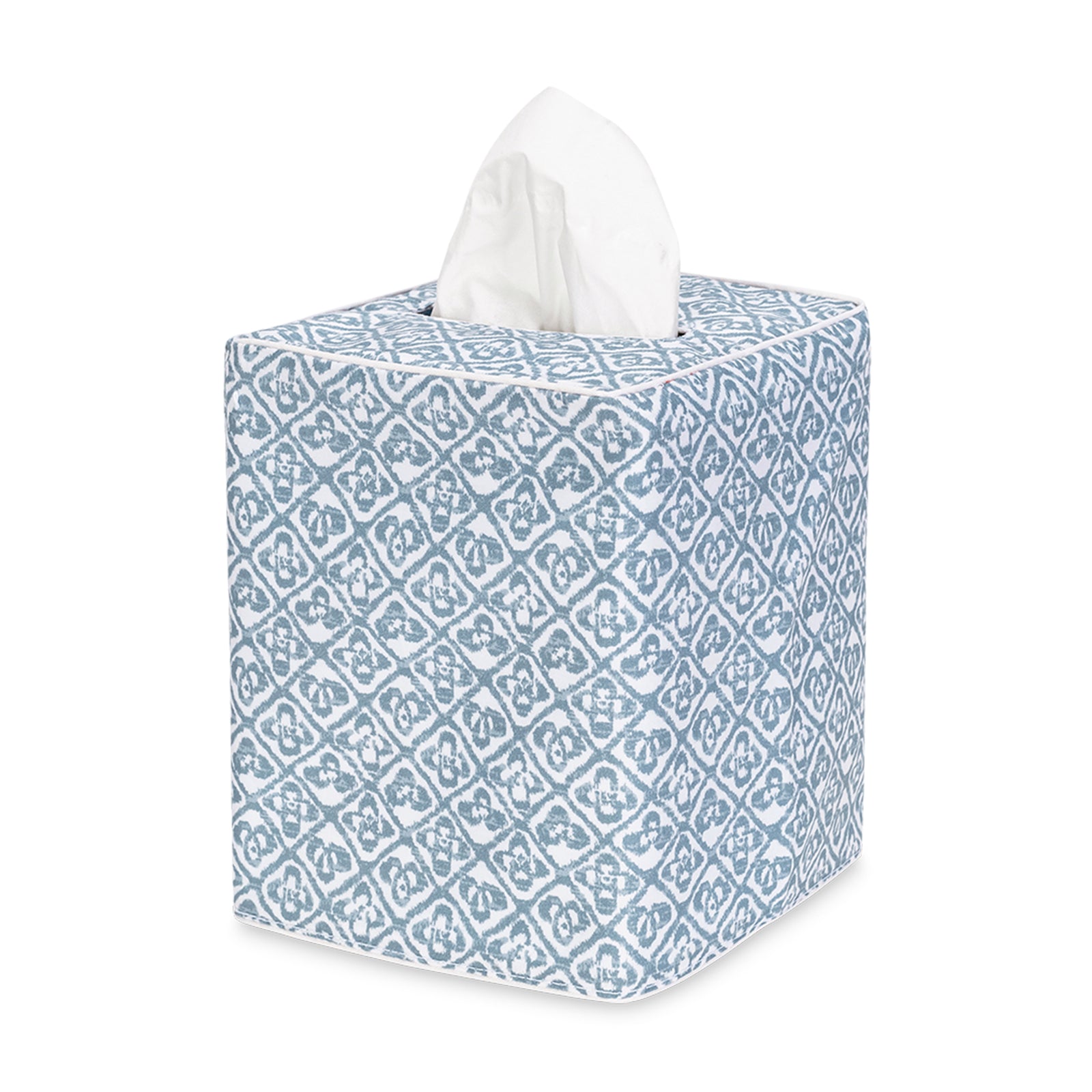 Silo Image of Matouk Catarina Tissue Box Cover in Hazy Blue Color