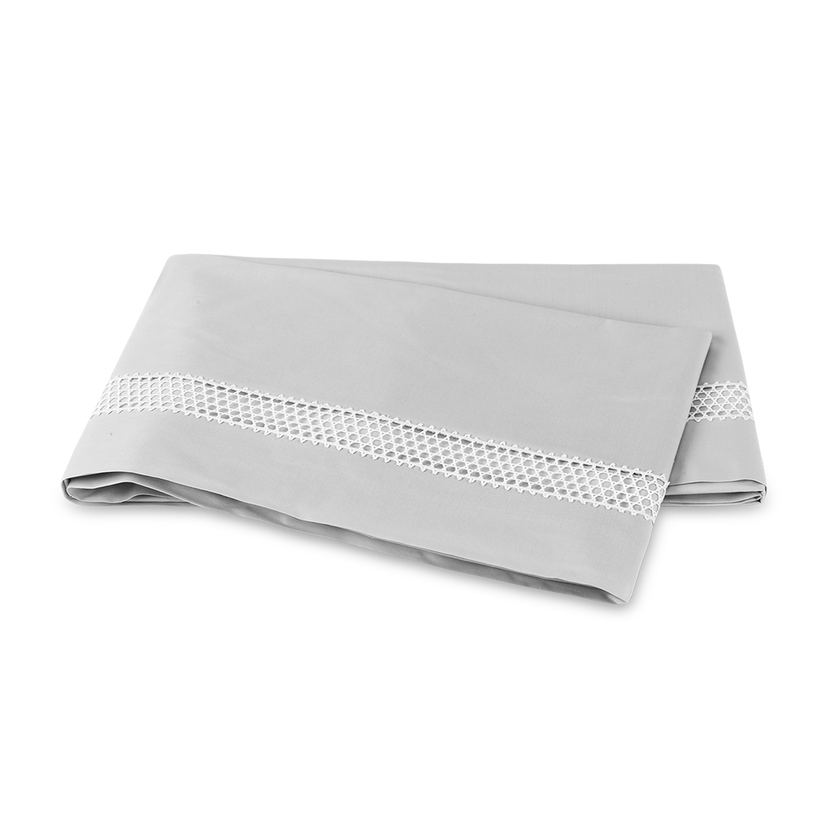 Clear Image of Matouk Cecily Flat Sheet in Silver Color