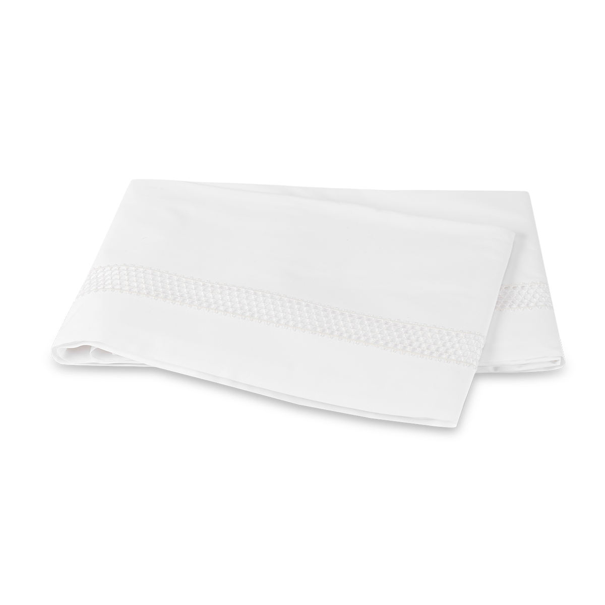 Clear Image of Matouk Cecily Flat Sheet in White Color