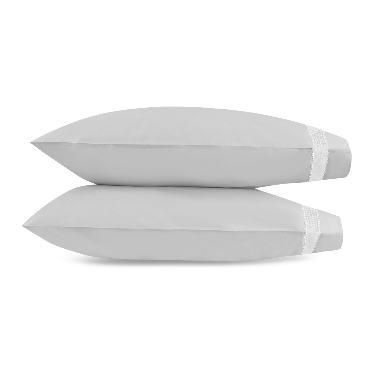 Clear Image of Matouk Cecily Pillowcases in Silver Color