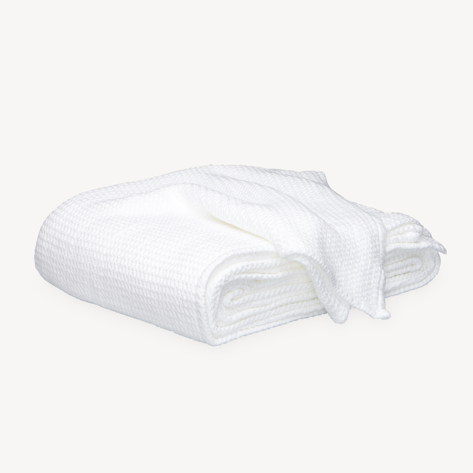 Folded Matouk Chatham Blanket in White