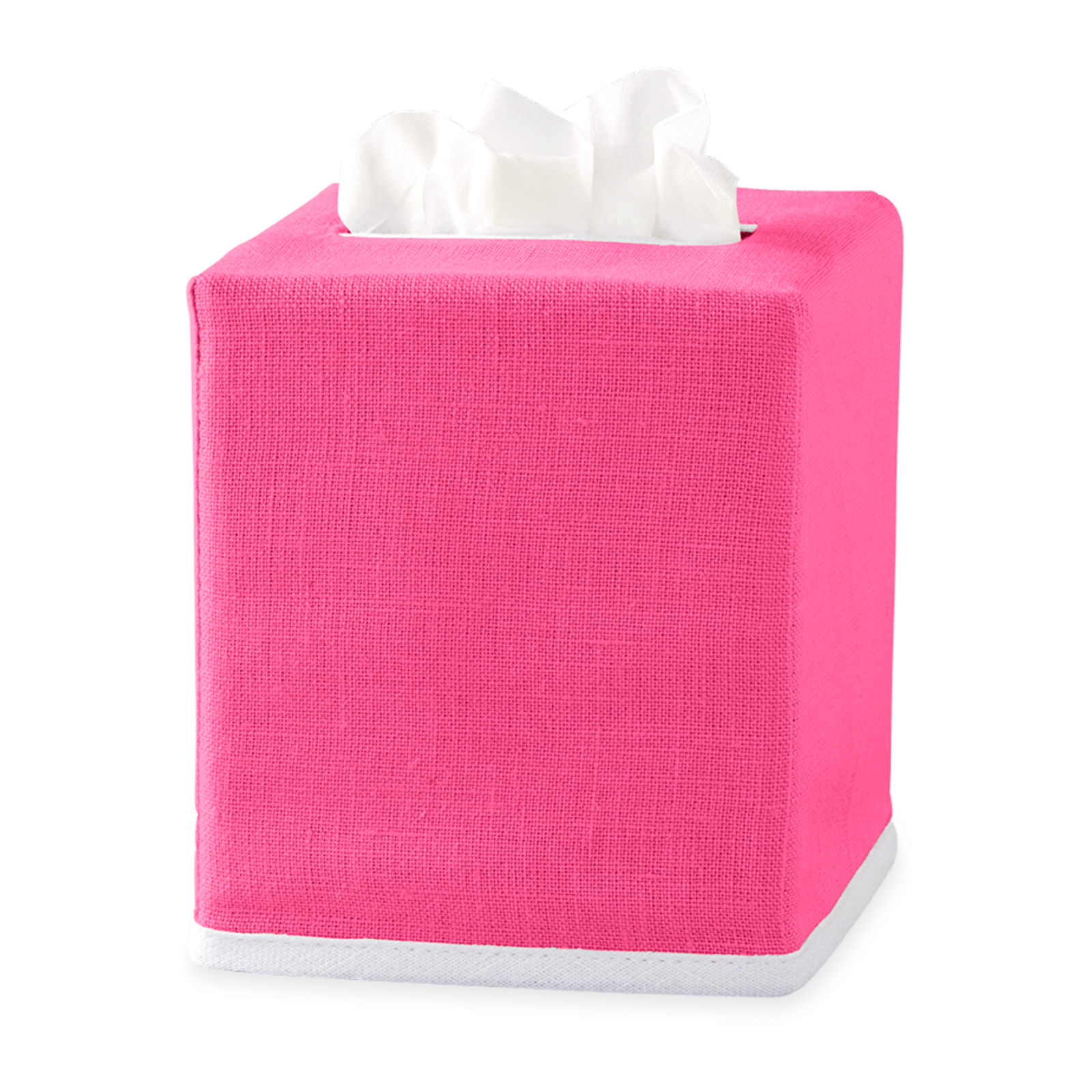 Azalea Matouk Chelsea Linen Tissue Box Cover Against White Background