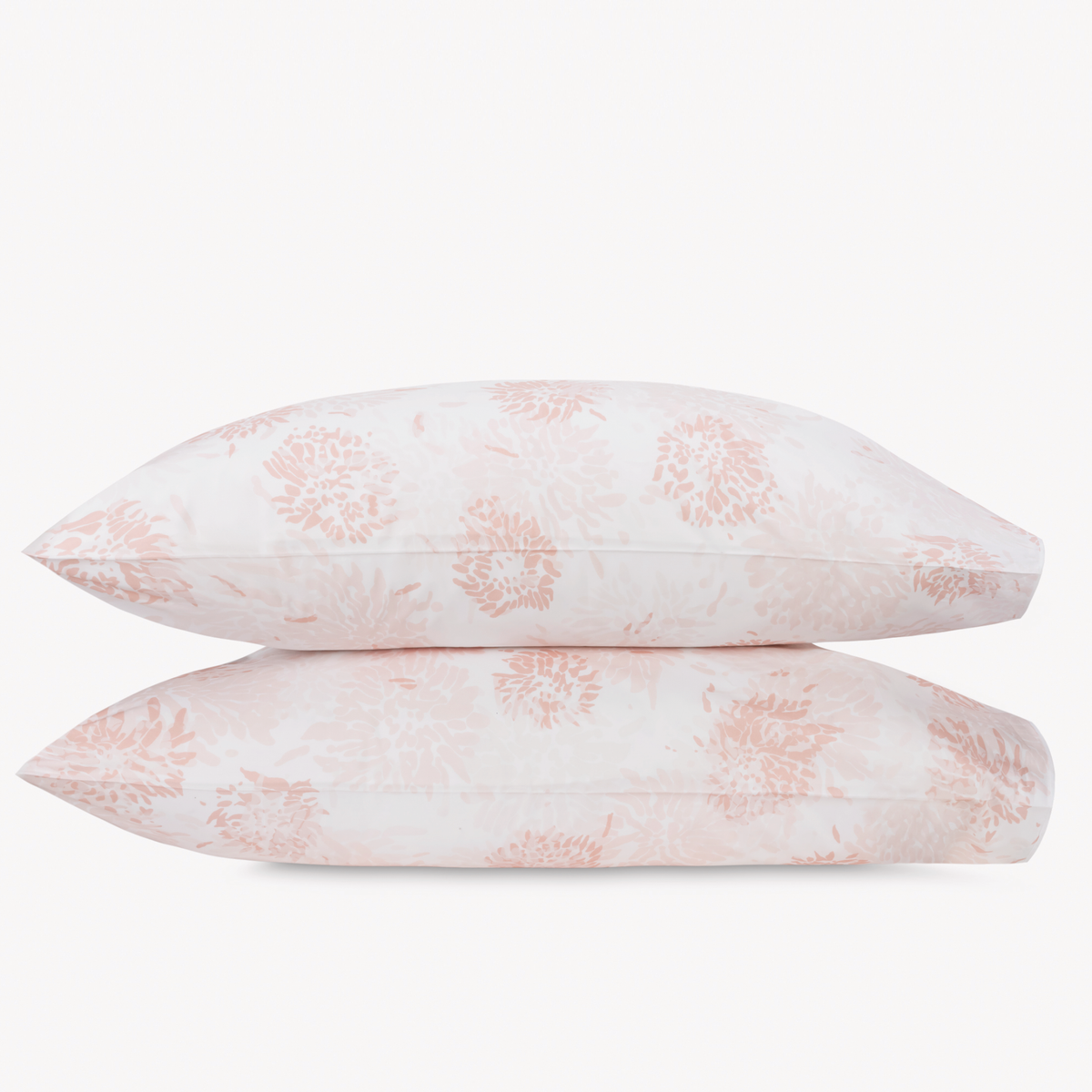 Stack of Two pillows from Blush Matouk Tillett Chrysanthemum bedding
