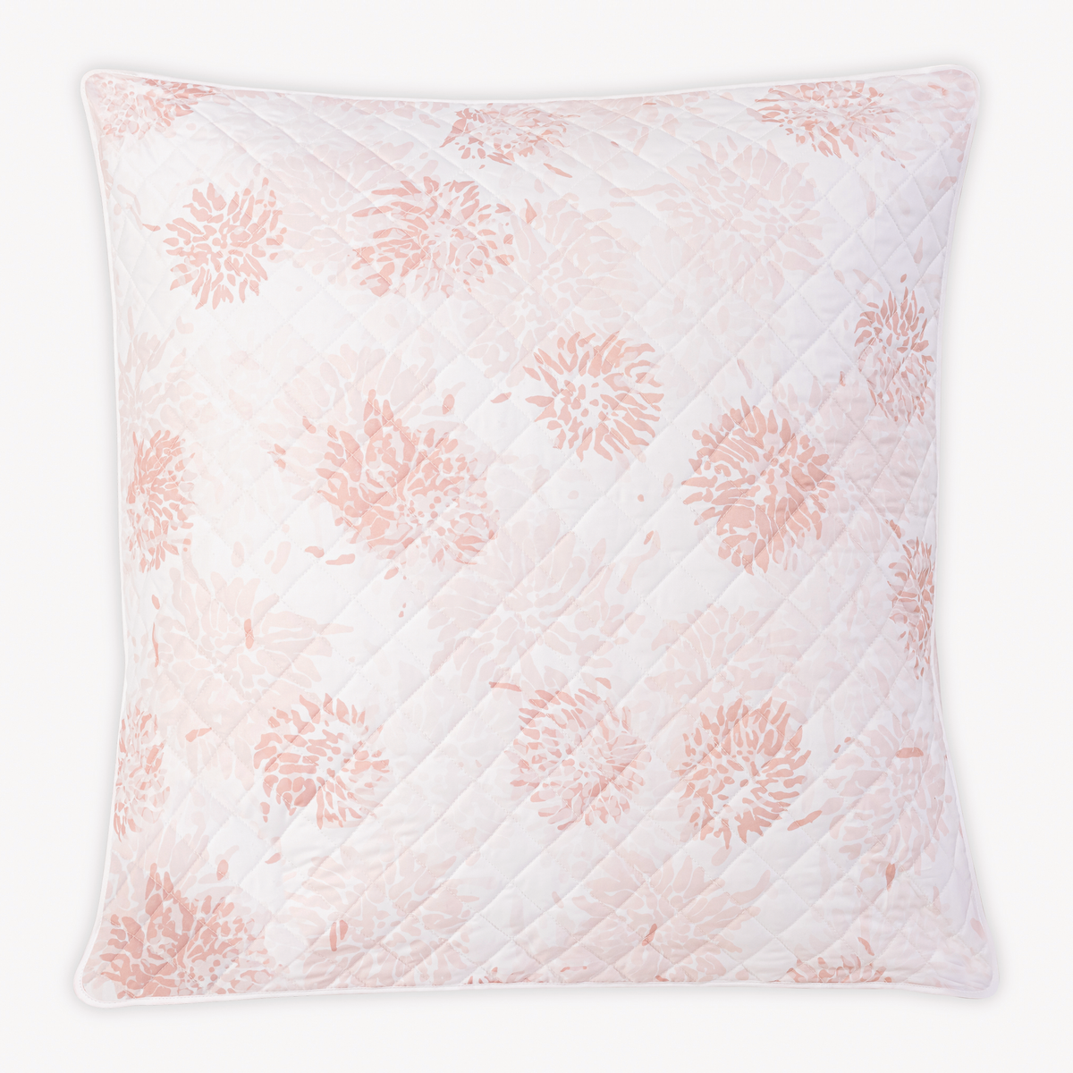 Quilted Euro Sham with blush pattern from Matouk Chrysanthemum bedding