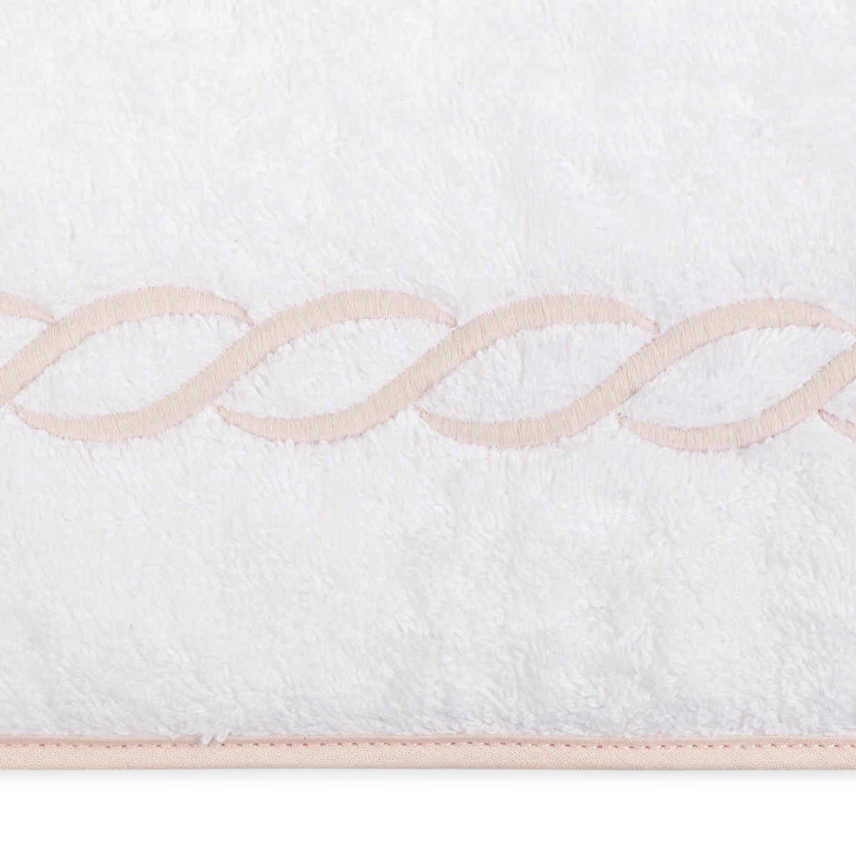 Swatch Sample of Matouk Classic Chain Bath Towels and Mats in Blush