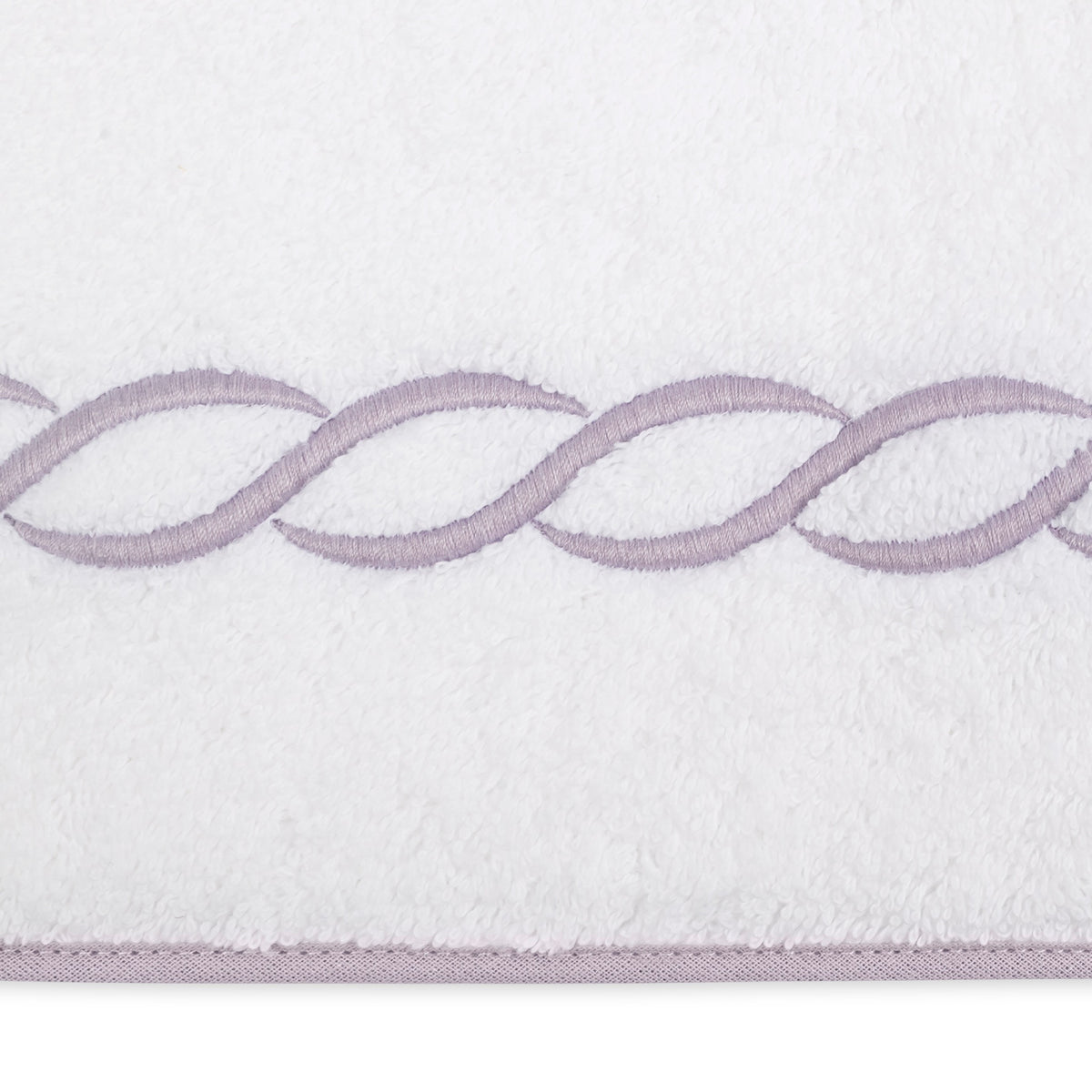 Swatch Sample of Matouk Classic Chain Bath Towels and Mats in Lilac
