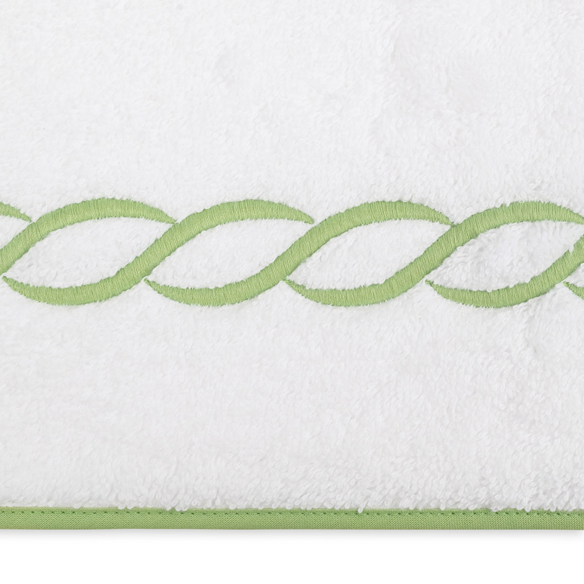 Swatch Sample of Matouk Classic Chain Bath Towels and Mats in Spring Green