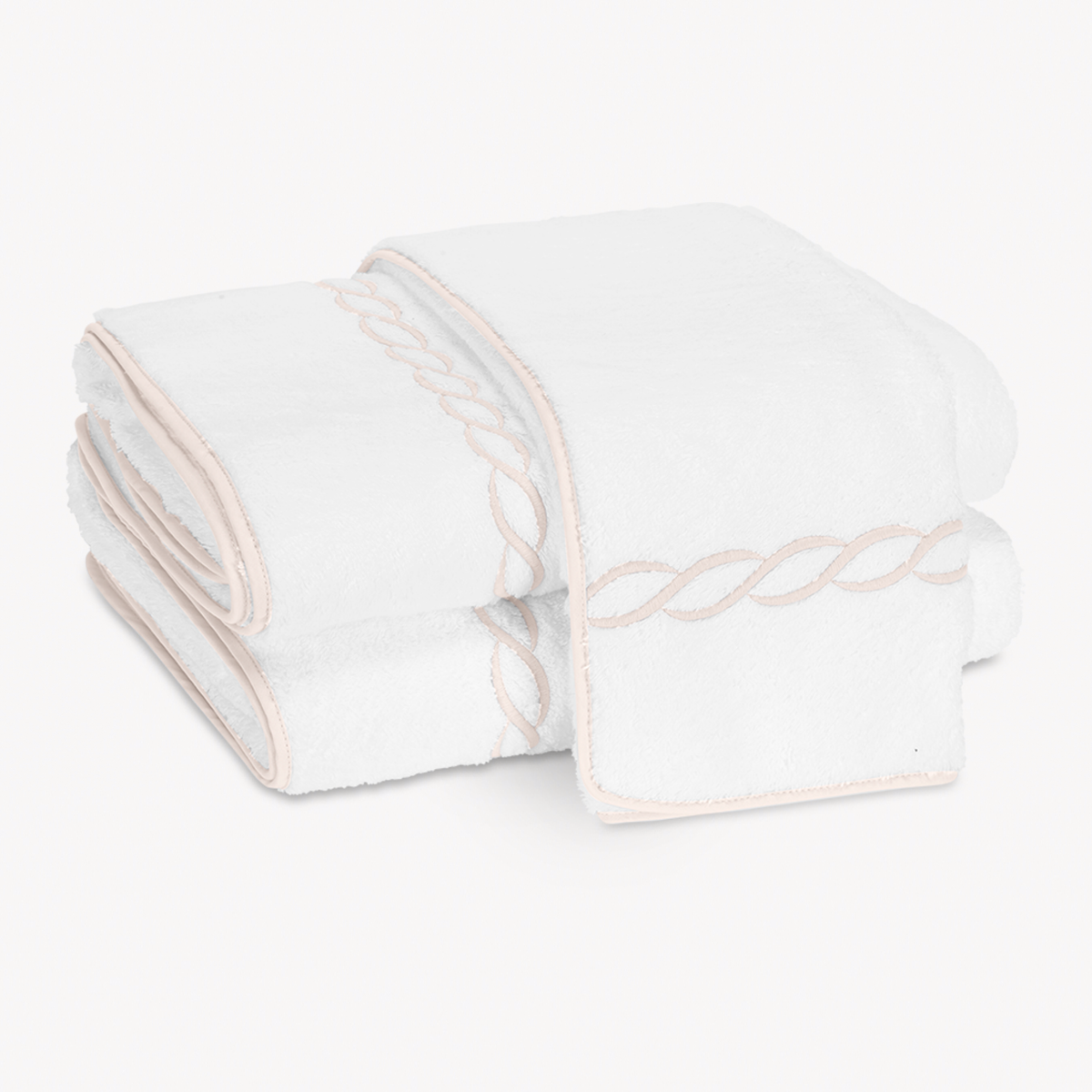 Matouk Classic Chain Bath Towels in Blush