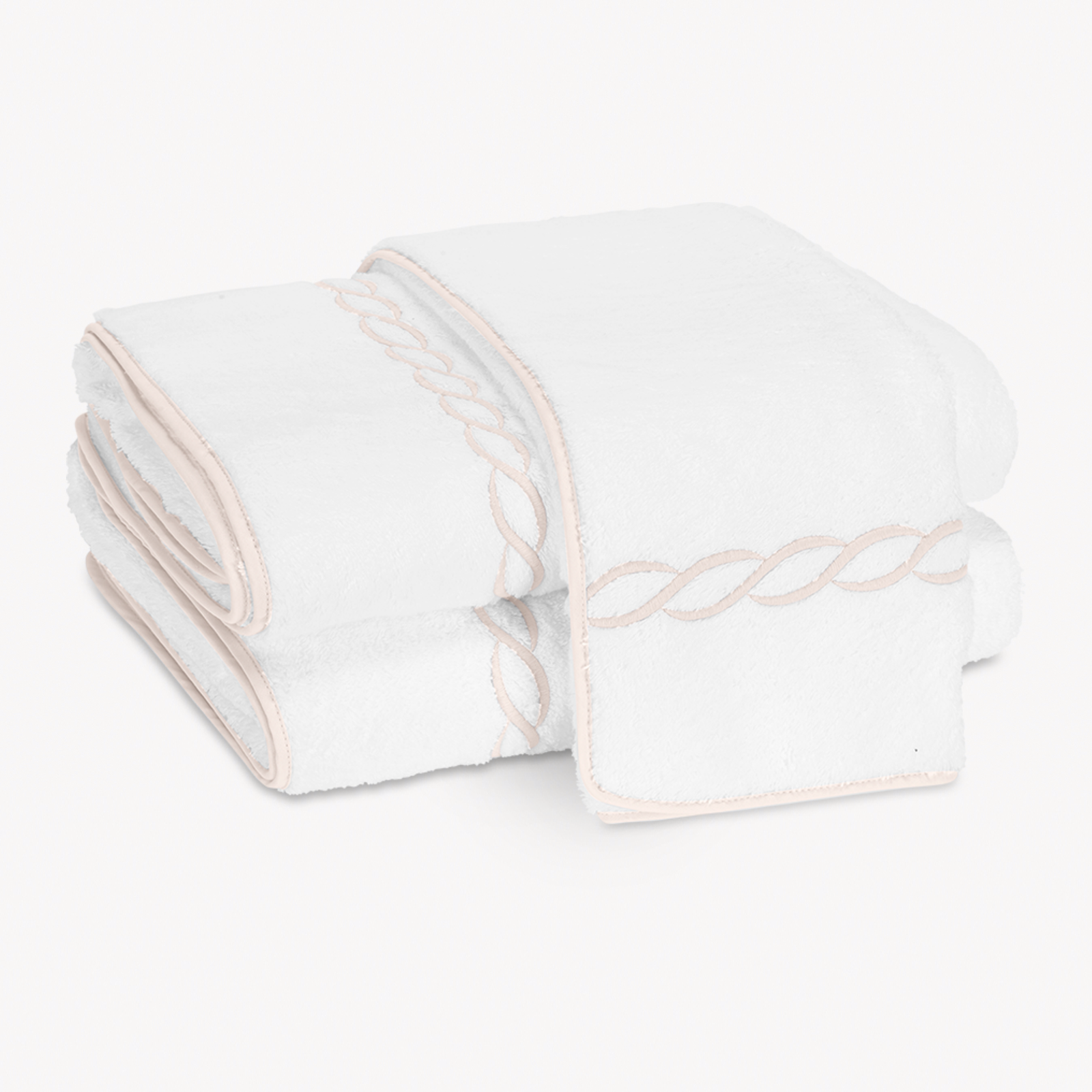 Matouk Classic Chain Bath Towels in Blush