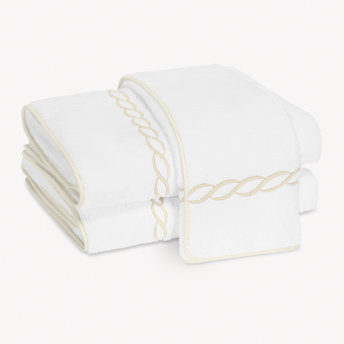 Matouk Classic Chain Bath Towels in Ivory