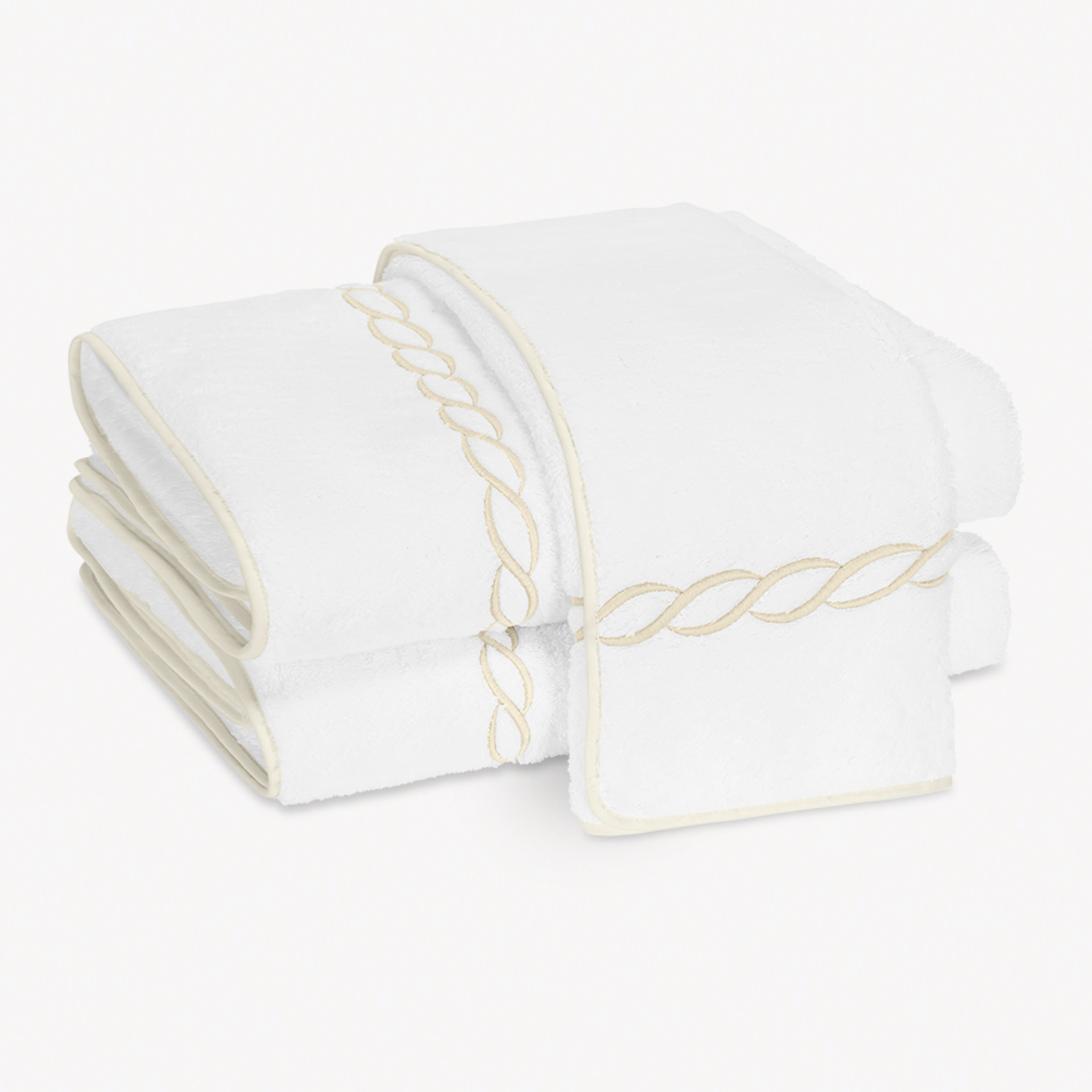Matouk Classic Chain Bath Towels in Ivory
