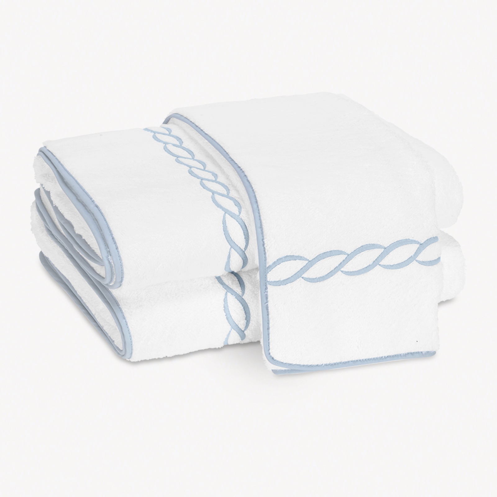 Matouk Classic Chain Bath Towels in Light Blue