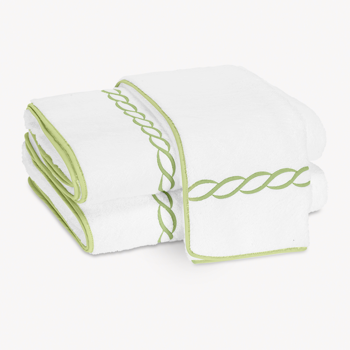 Matouk Classic Chain Bath Towels in Spring Green