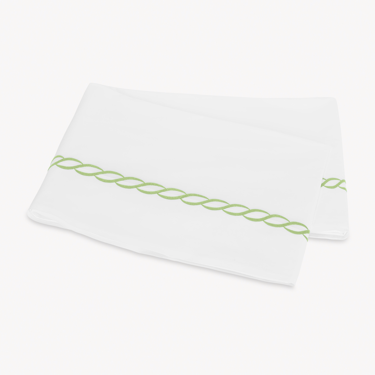 Flat Sheet of Matouk Classic Chain Bedding in Spring Green