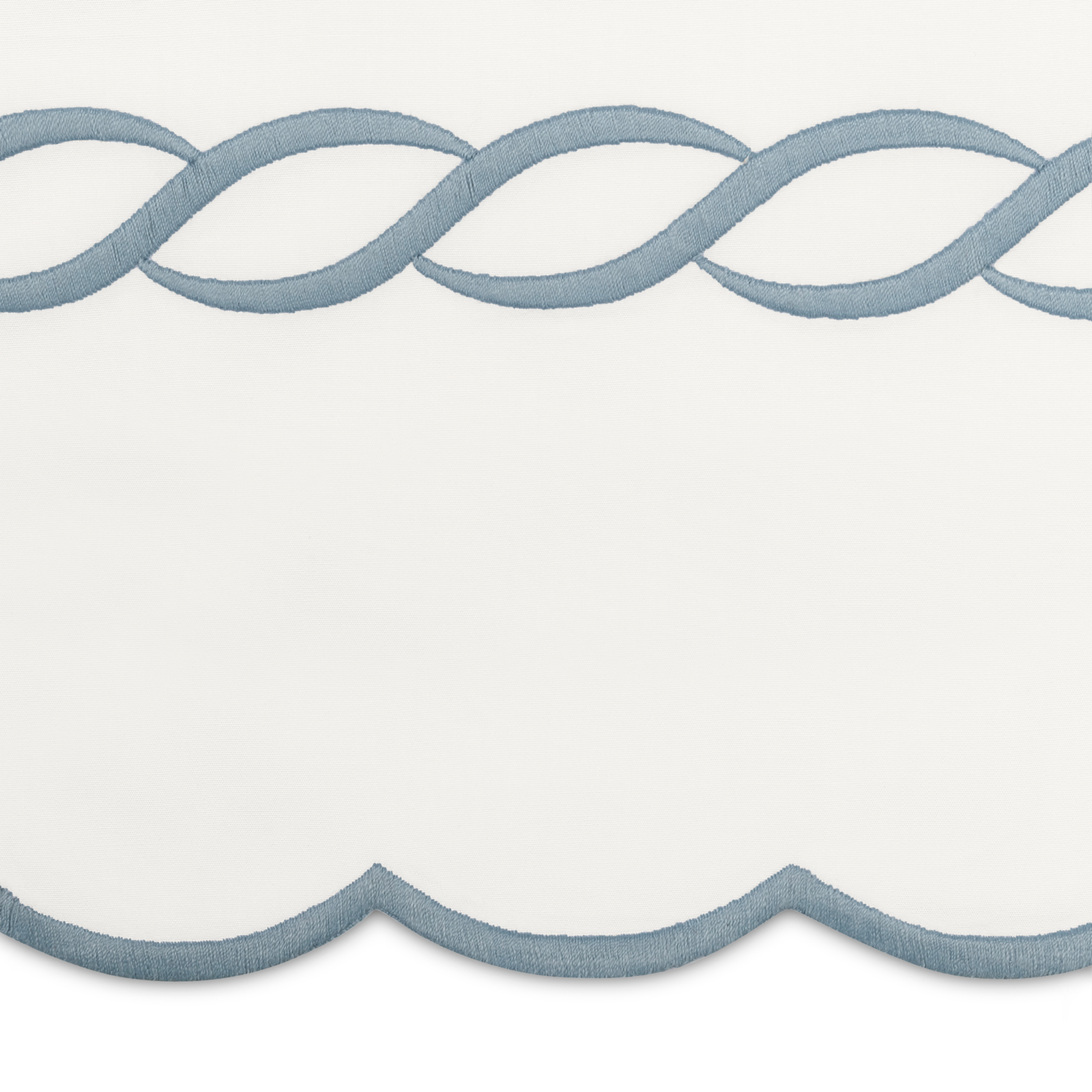 Matouk Classic Chain Scallop Shower Curtain in Hazy Blue