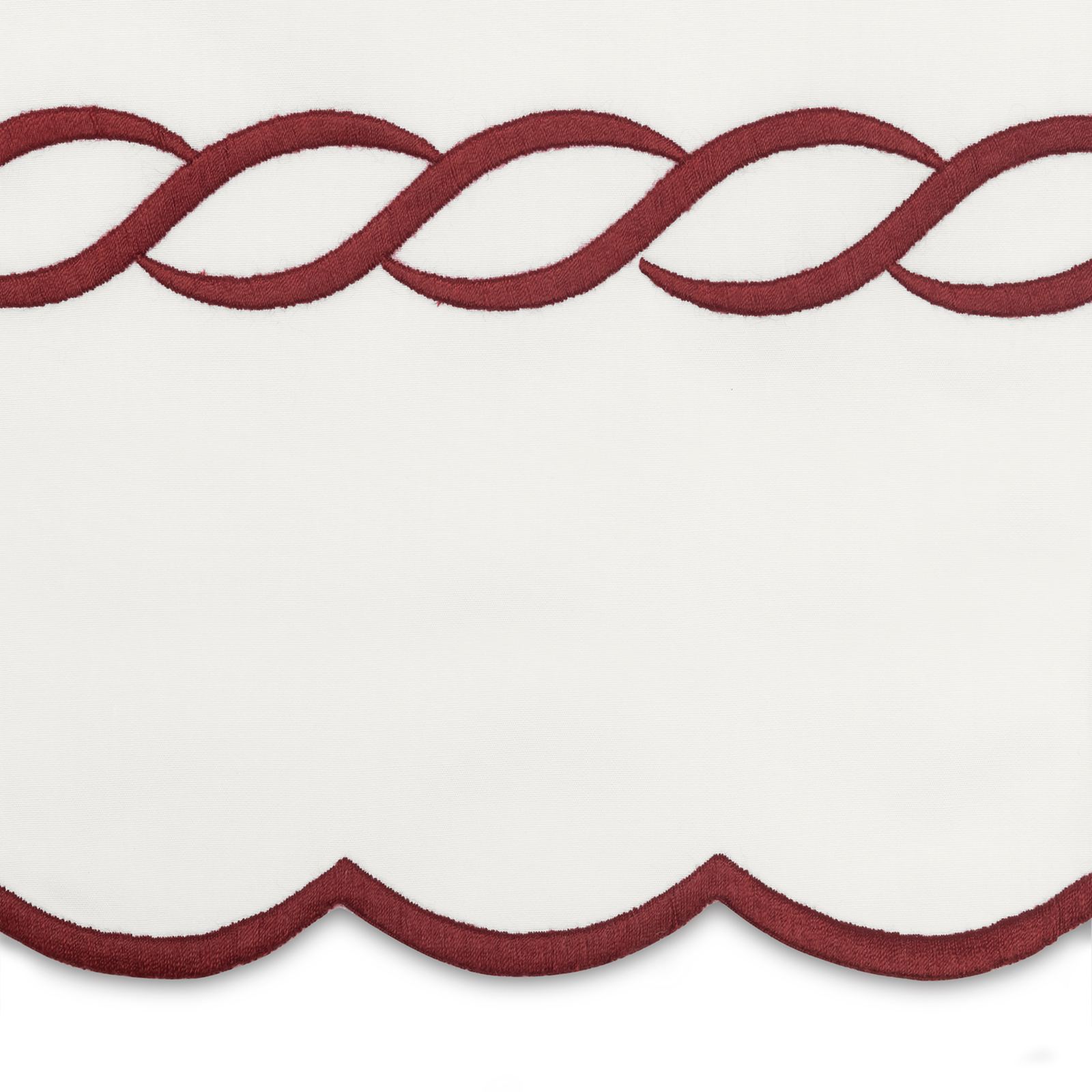 Matouk Classic Chain Scallop Shower Curtain in Red