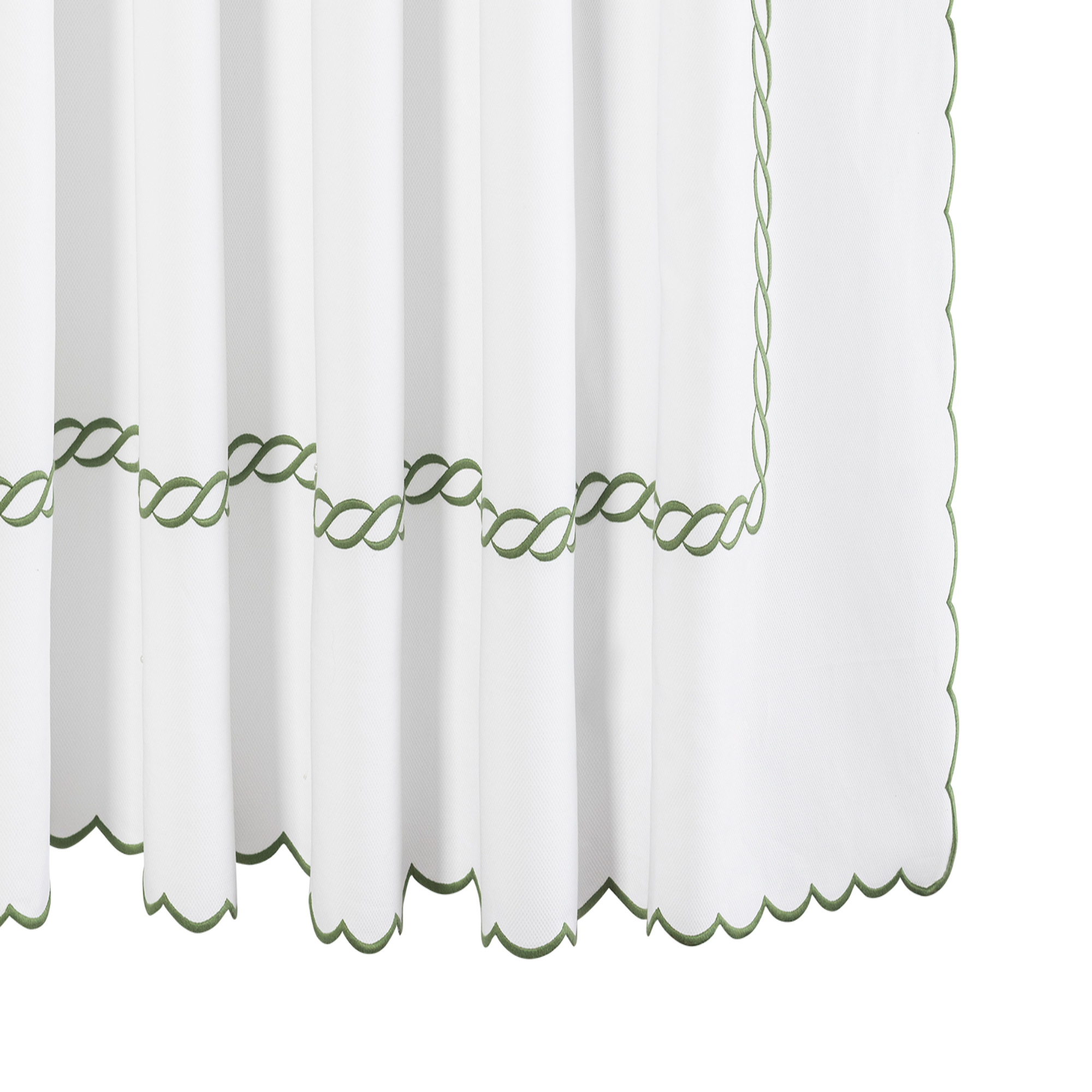 Matouk Classic Chain Scallop Shower Curtain in Clover