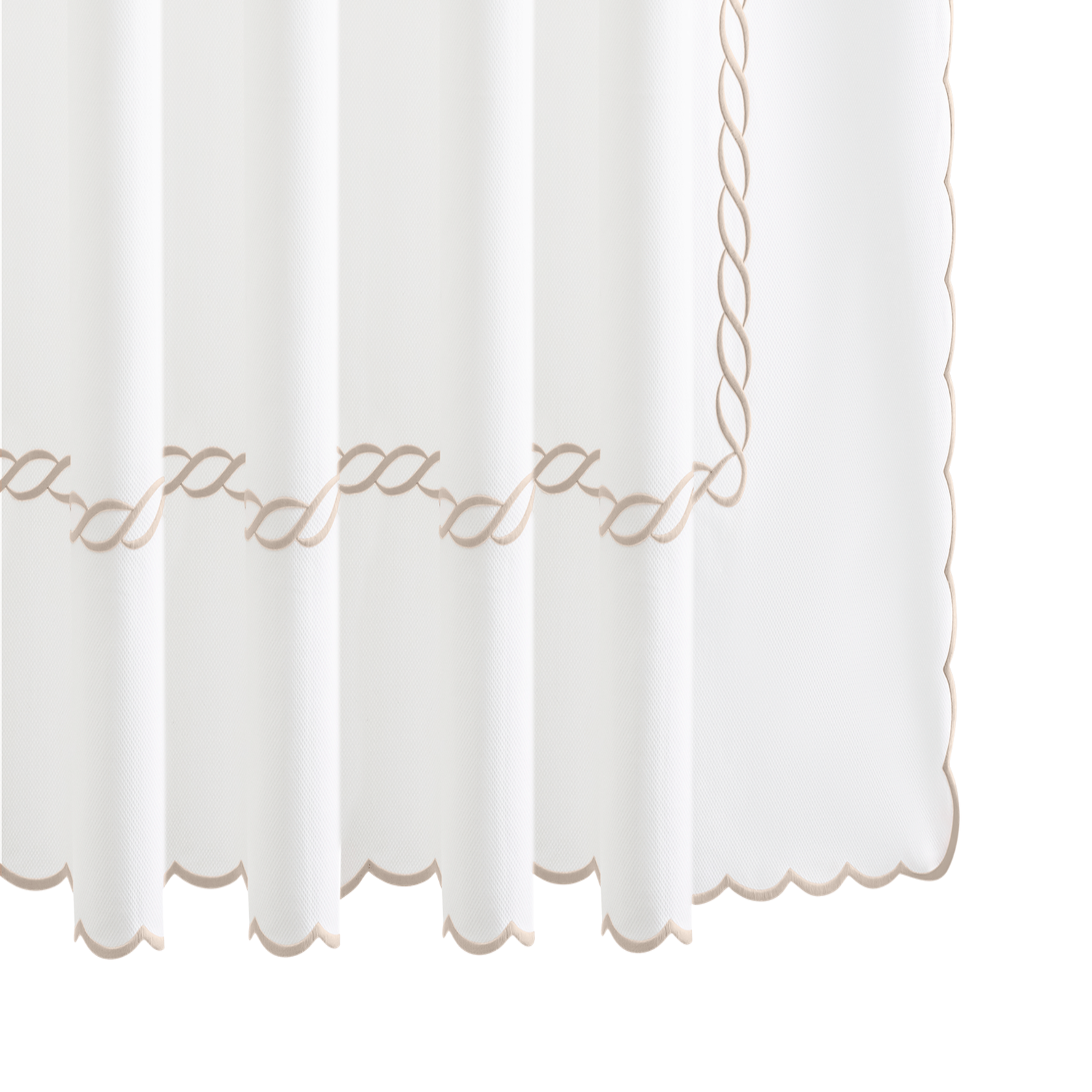 Matouk Classic Chain Scallop Shower Curtain in Dune