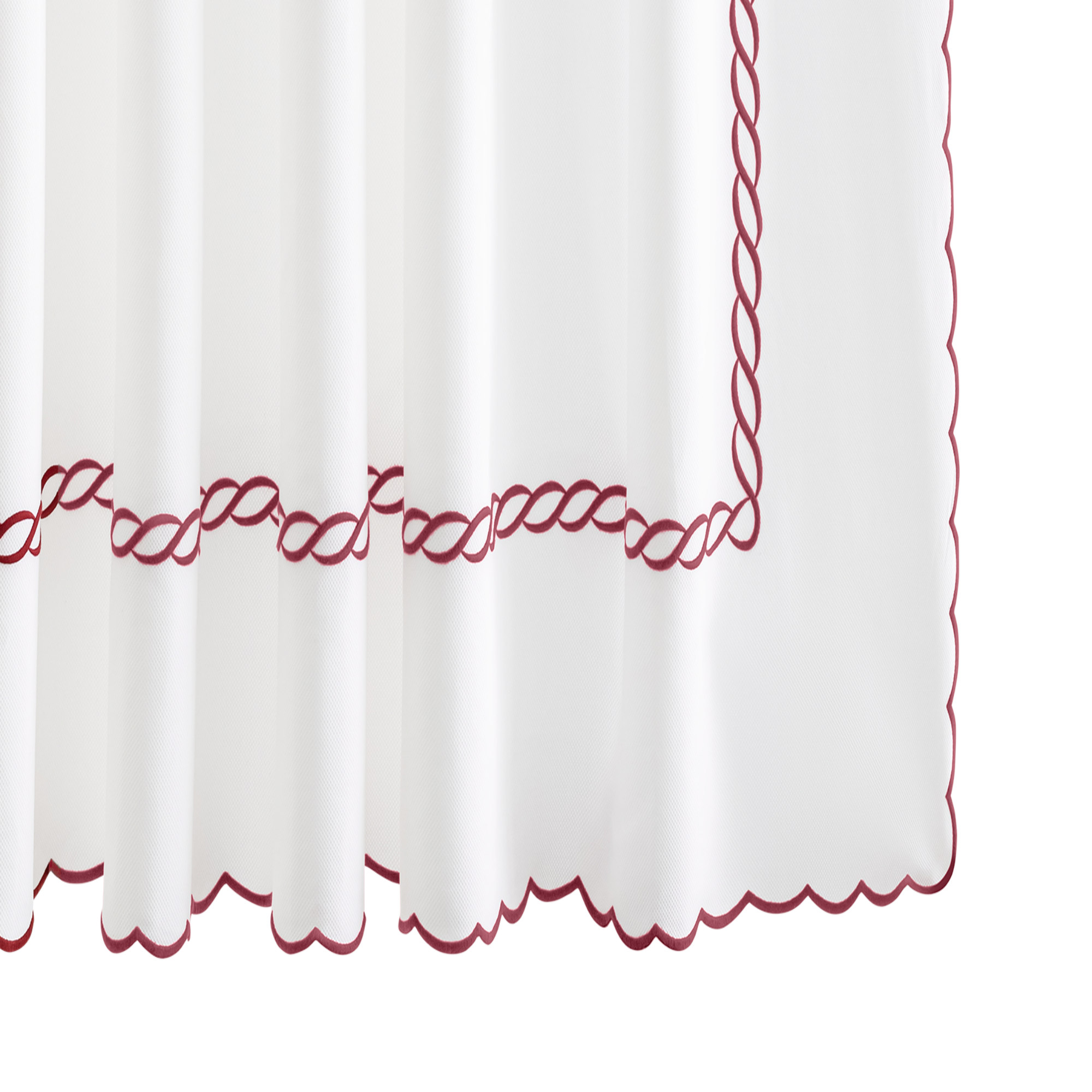 Matouk Classic Chain Scallop Shower Curtain in Red