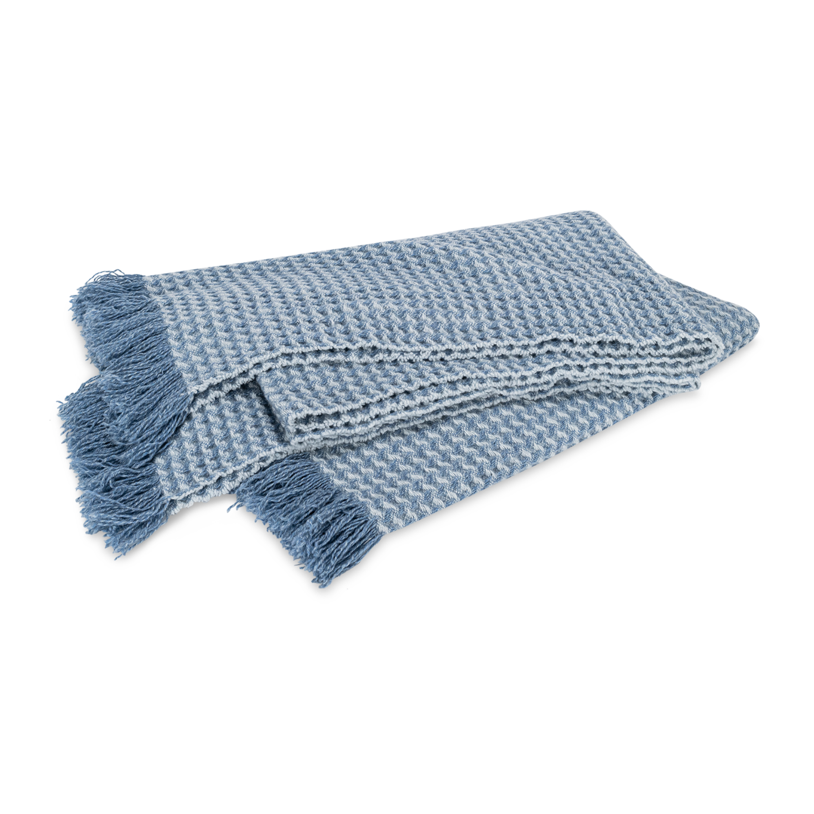 Folded Matouk Cleo Throw in Hazy Blue