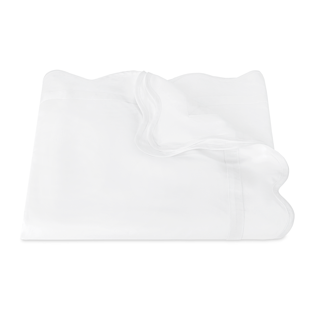 Folded Duvet Cover of Matouk Cornelia Bedding in White Color