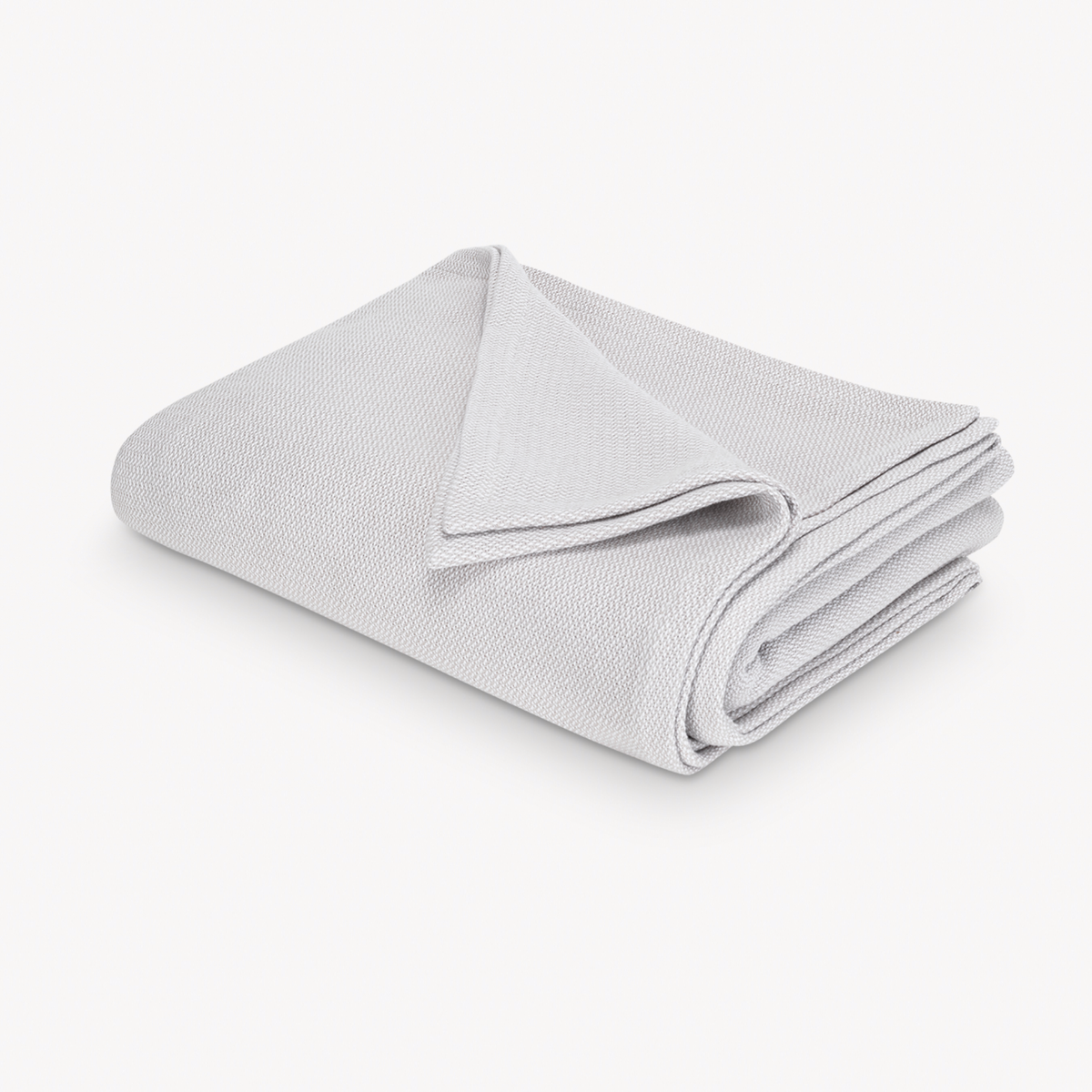 Folded Matouk Costa Mesa Blanket in Silver