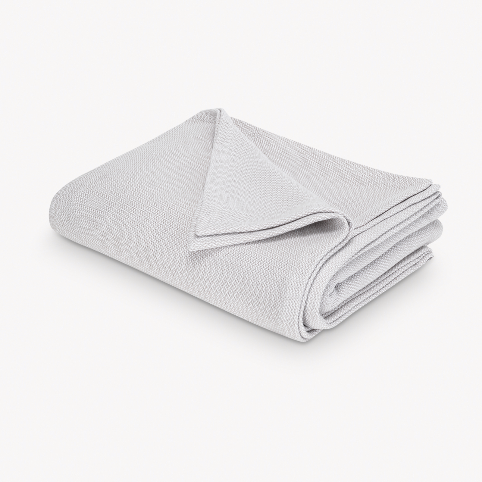 Folded Matouk Costa Mesa Blanket in Silver