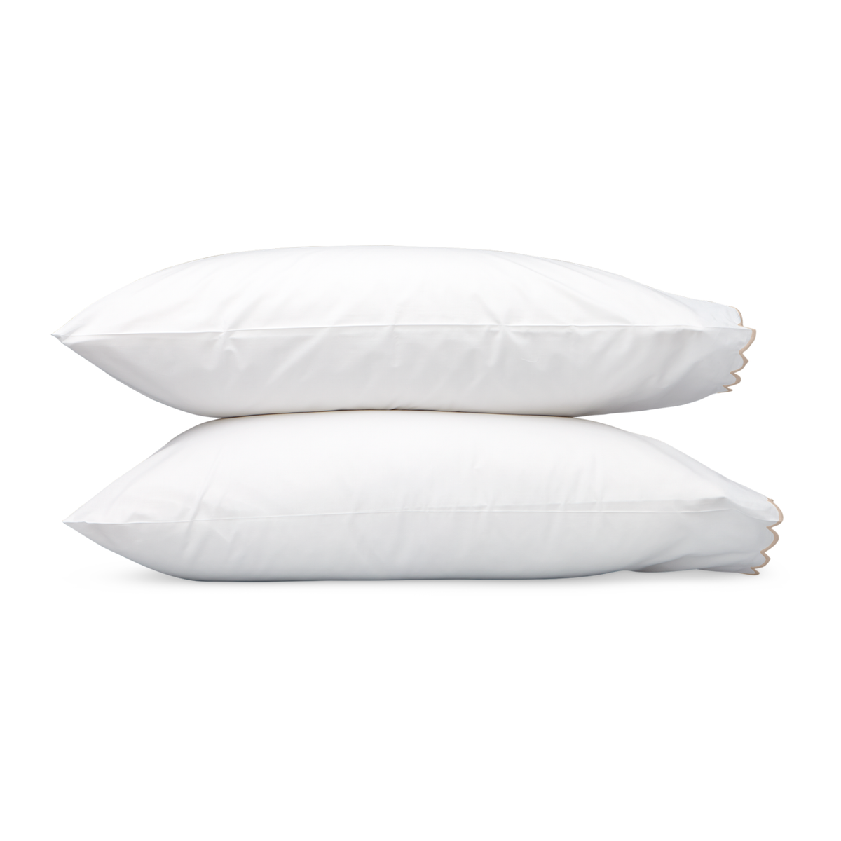 Pair of Pillowcases of Matouk Dakota Bedding in Champagne Color