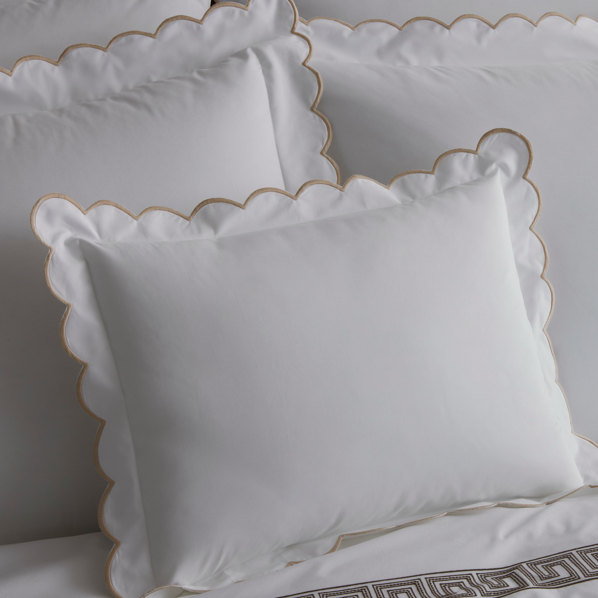 Closeup of Matouk Dakota Bedding Shams