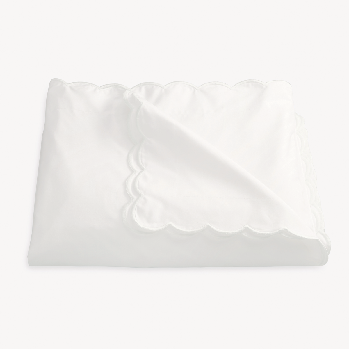 Folded Duvet Cover of Matouk Dakota Bedding in Bone and Bone color