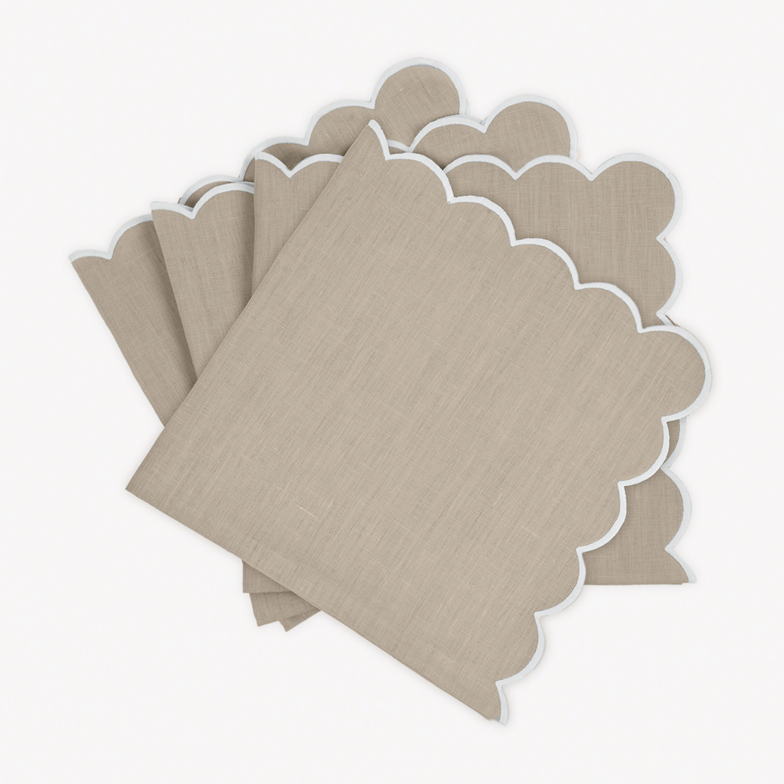 Napkins of Matouk Dakota Table Linens in Oat and White