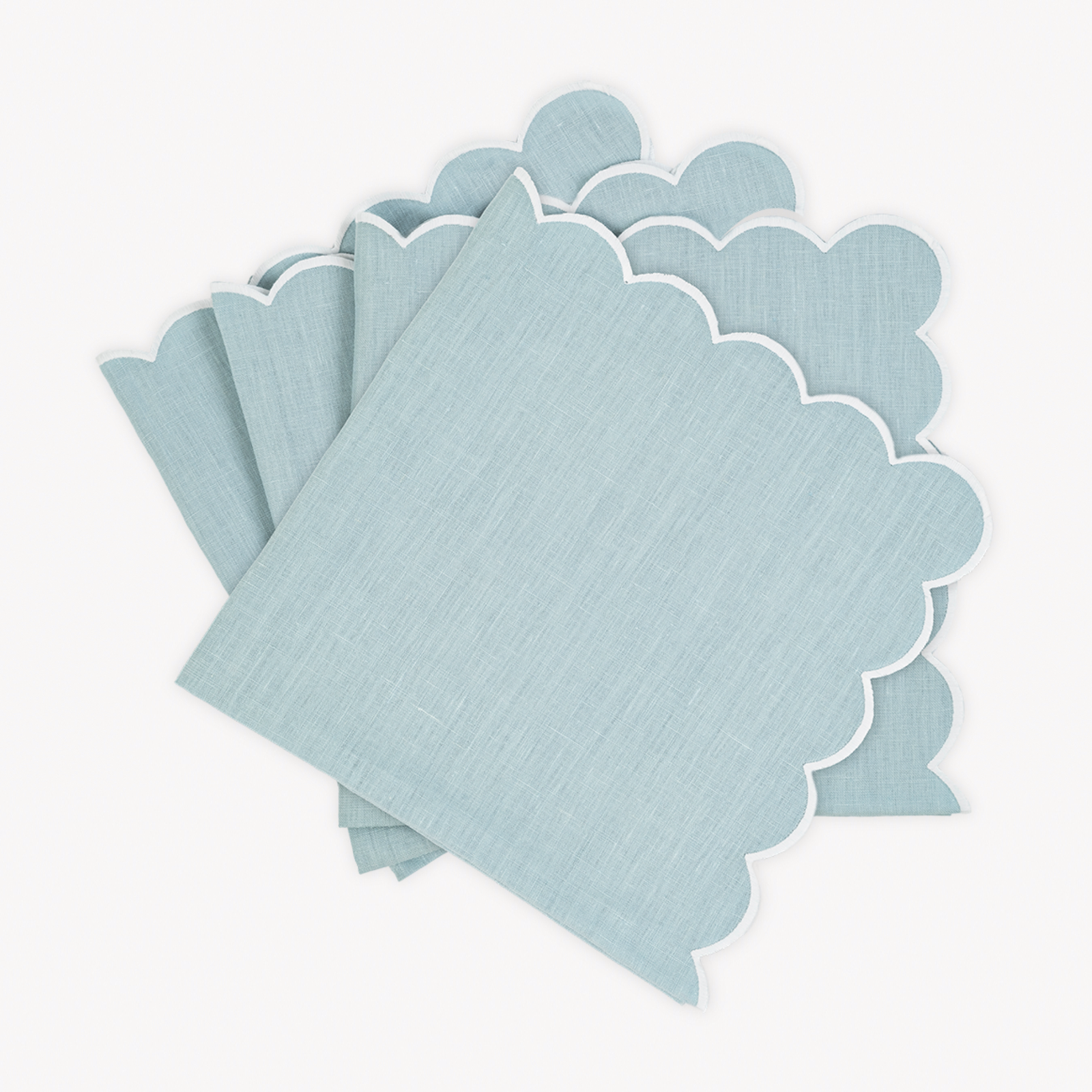 Napkins of Matouk Dakota Table Linens in Sky and White