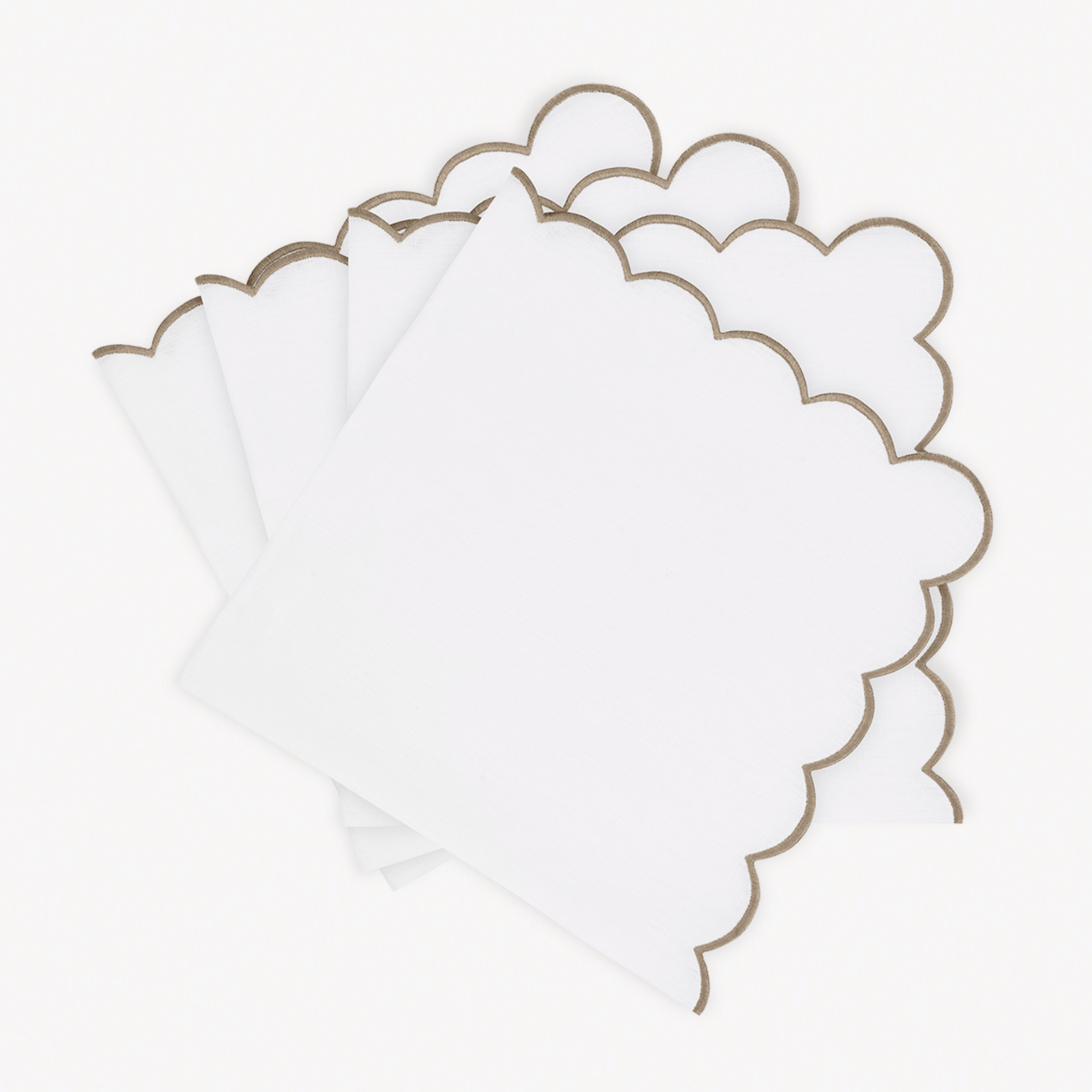 Napkins of Matouk Dakota Table Linens in White and Oat